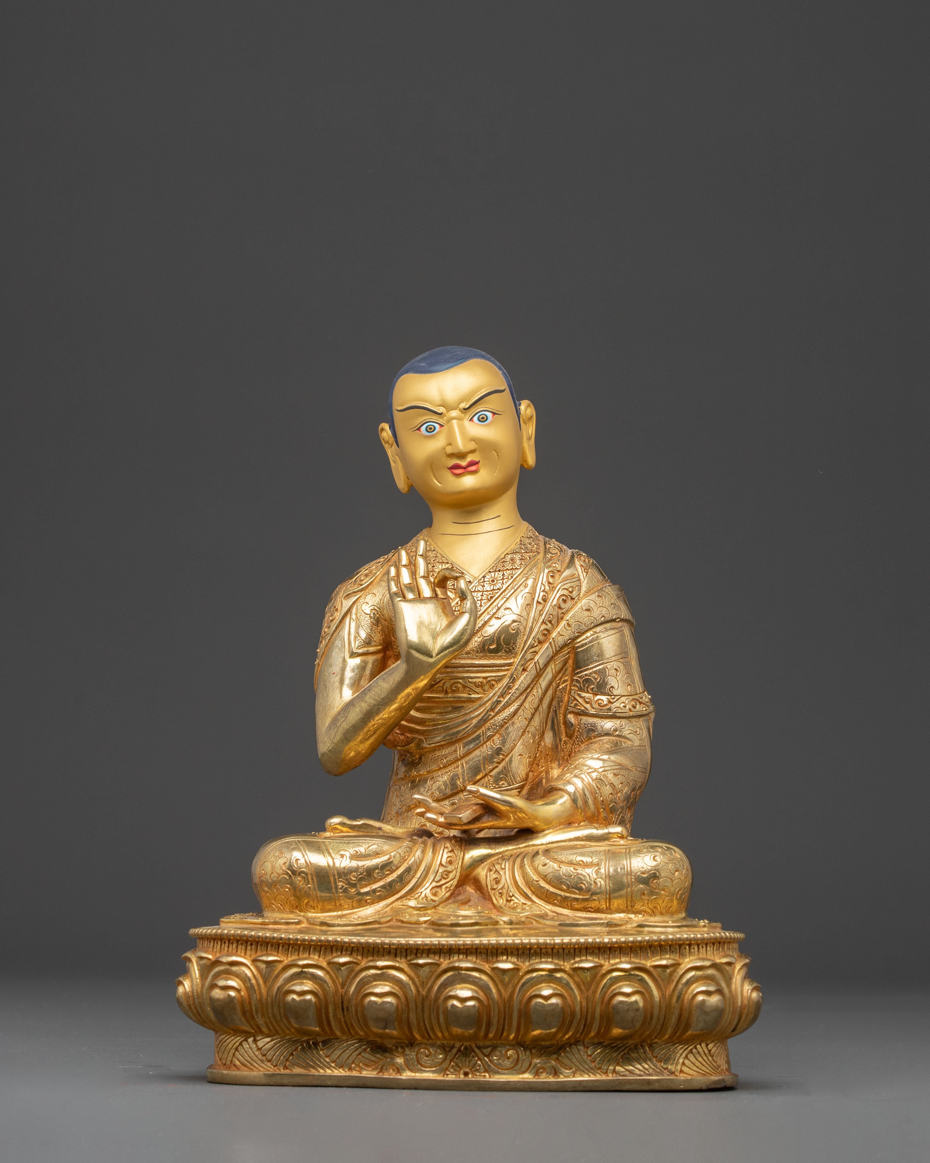 Tsongkhapa Golden Statue Set | Three Great Masters of Gelugpa