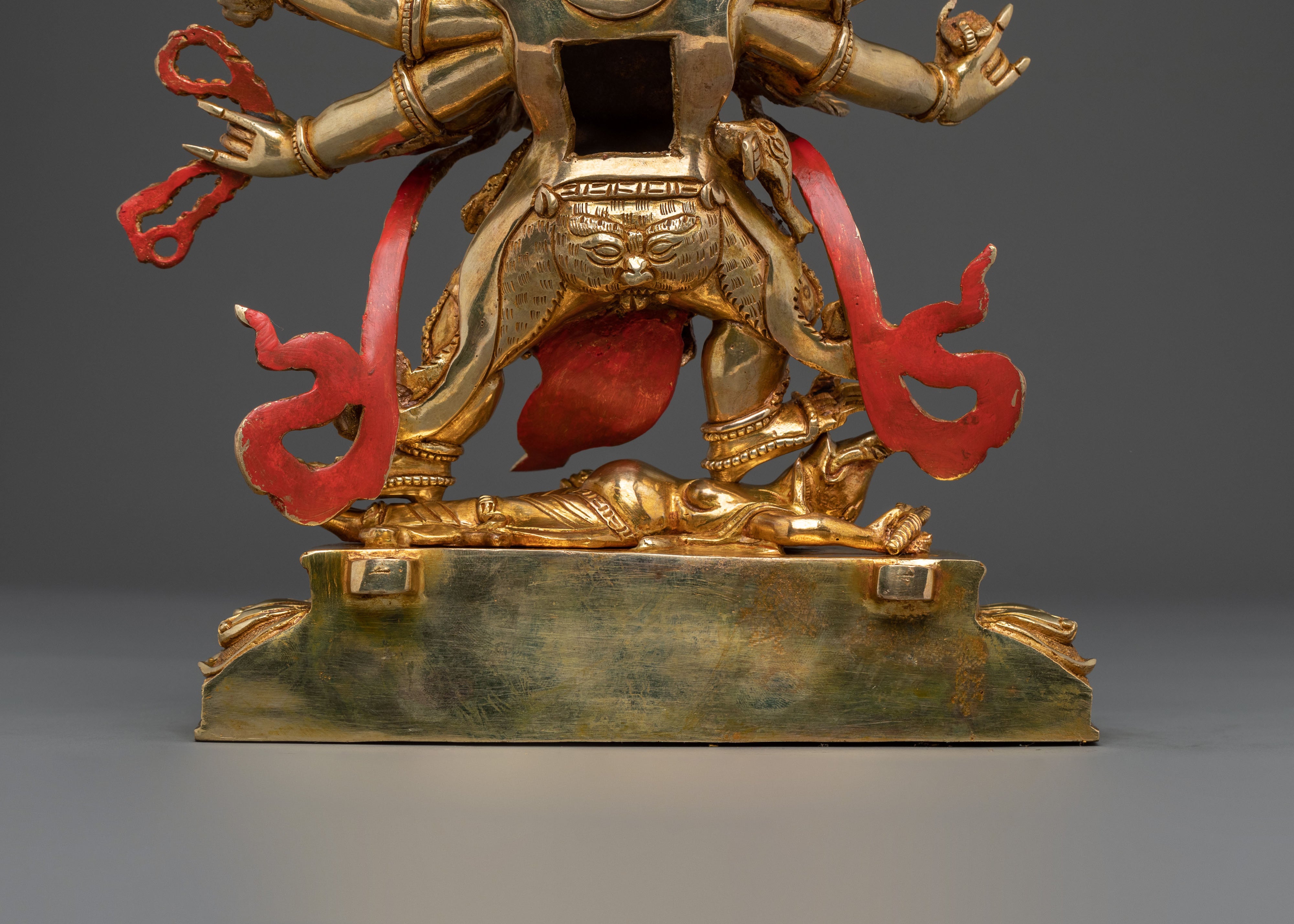 Six-Armed Mahakala 24K Gold Gilded Statue