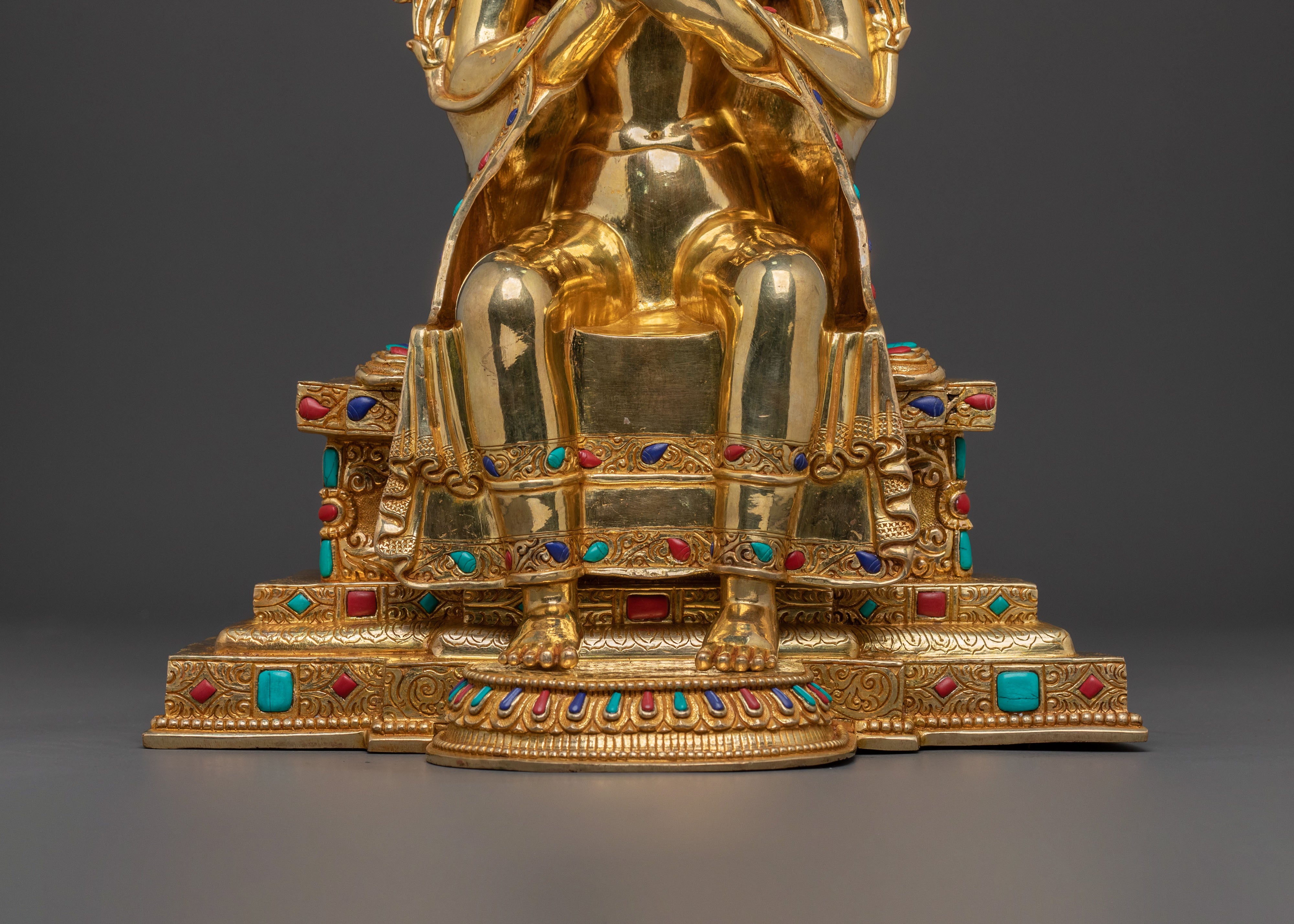 Maitreya Buddha Altar Statue | 24K Gold Gilded Icon