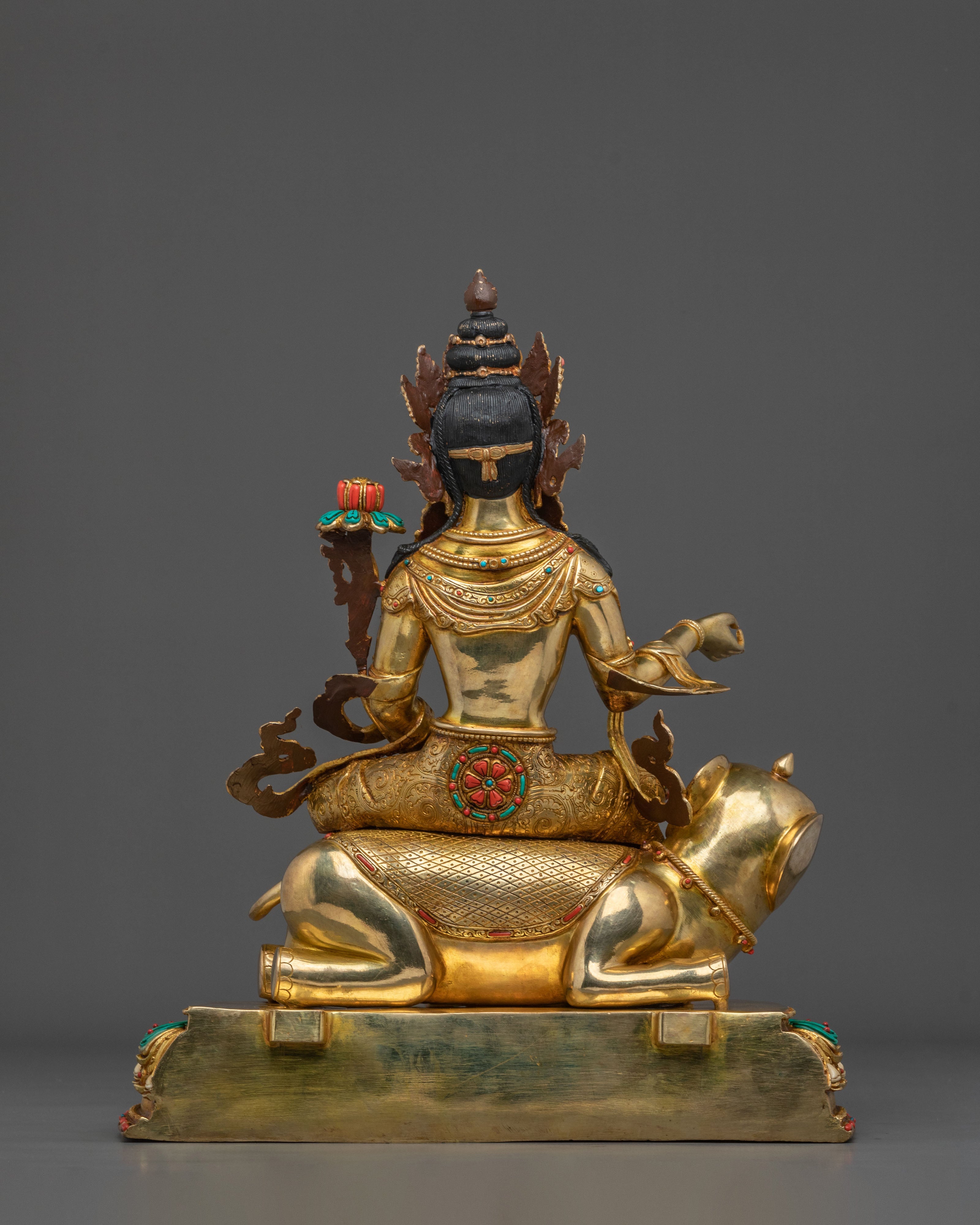 Samantabhadra Sculpture | 24K Gold Gilded Figurine