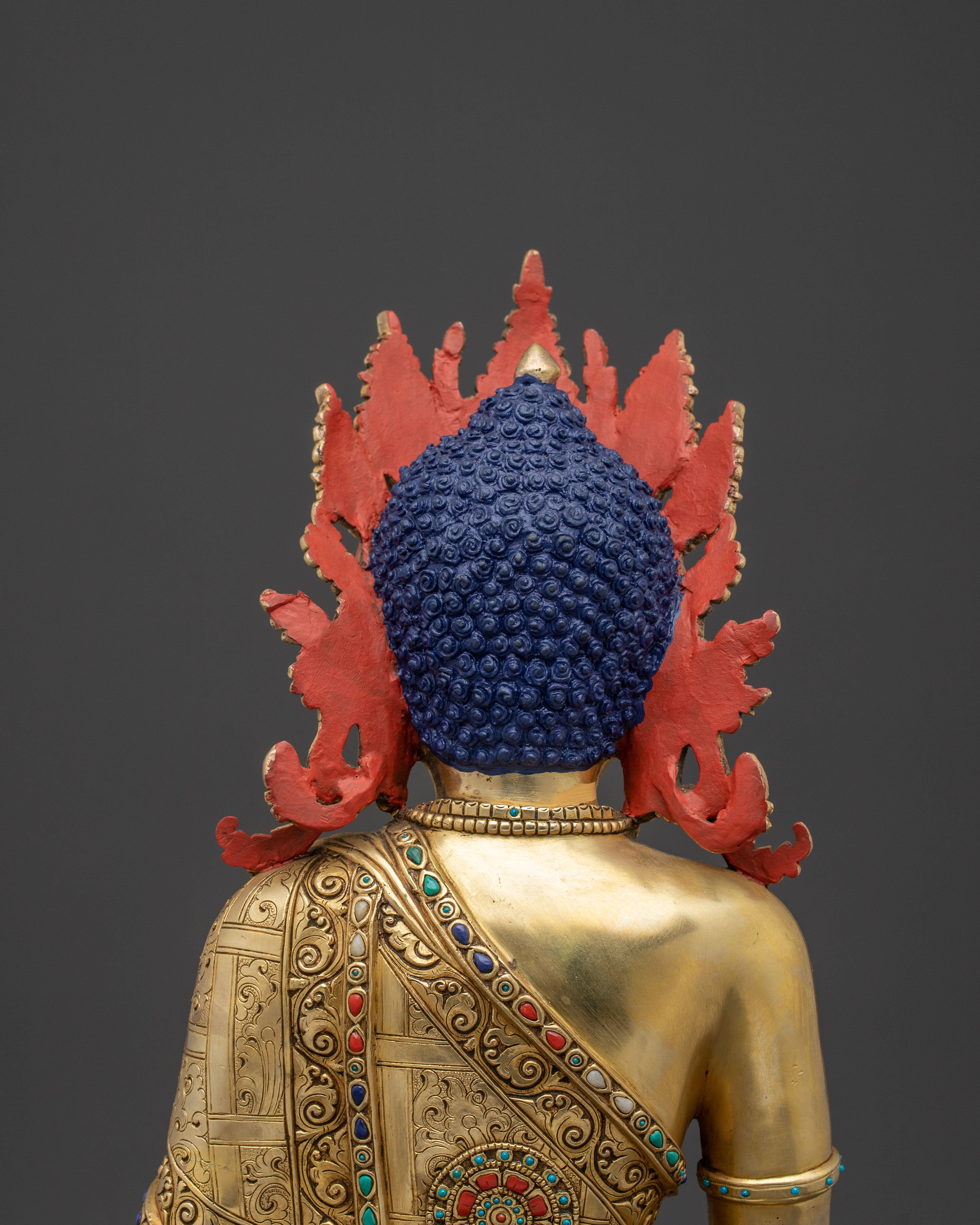 Mitrugpa Buddhist Protector Statue – Exquisite 24K Gold Gilded Artistry