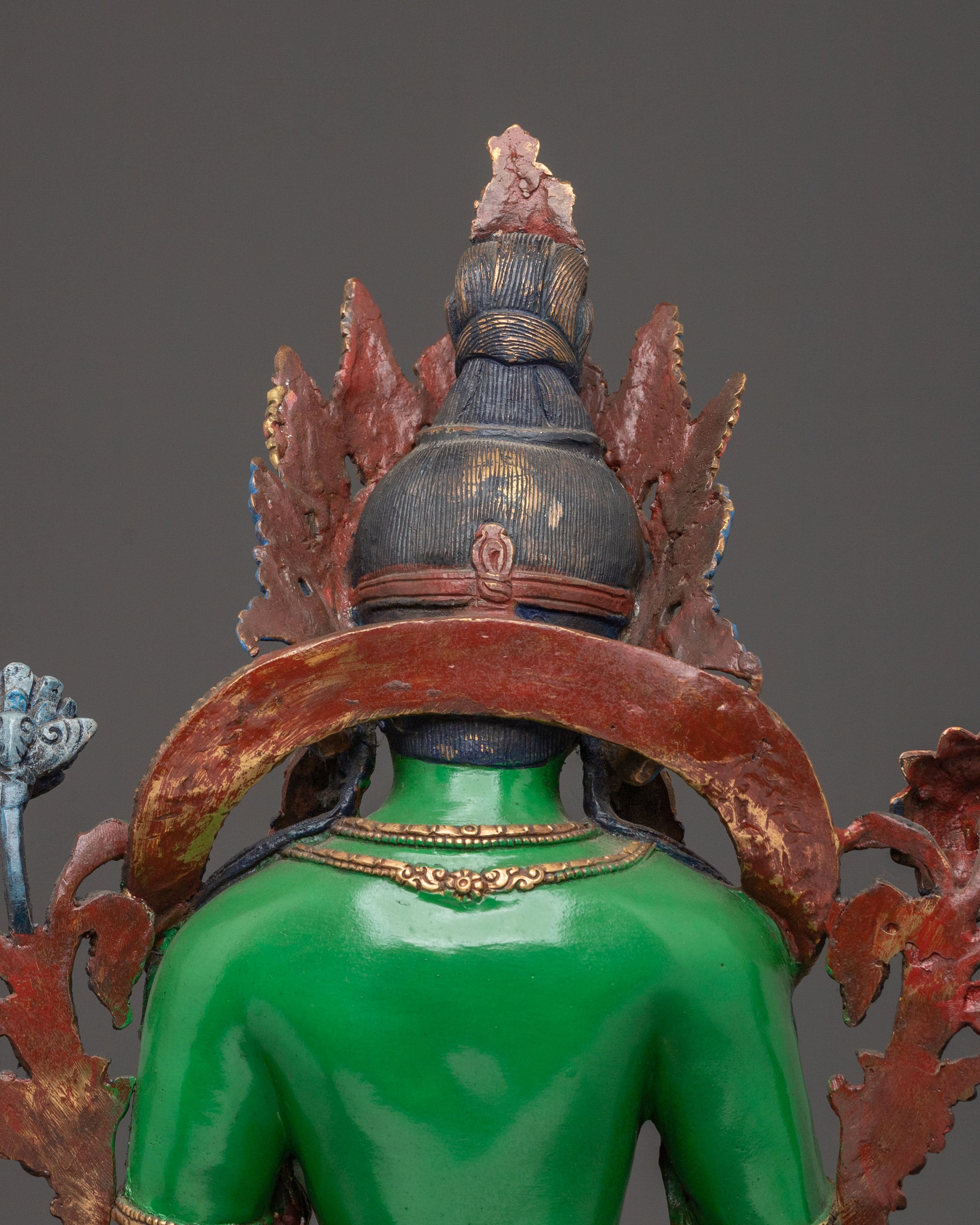 A Serene Peaceful Guardian Green Tara Statue