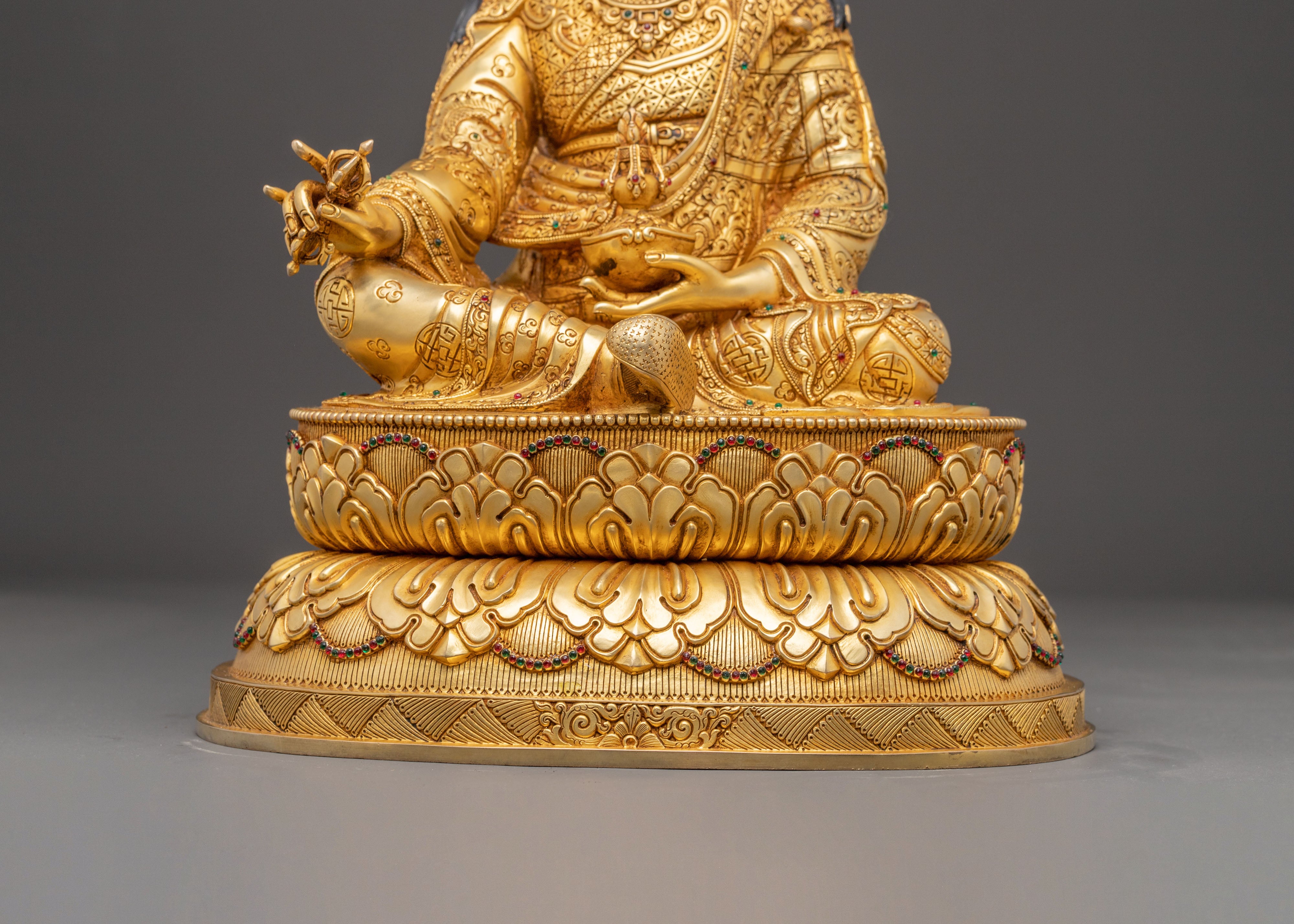 Handmade Copper Guru Rinpoche Statue | Tibetan Tantric Master Sculpture
