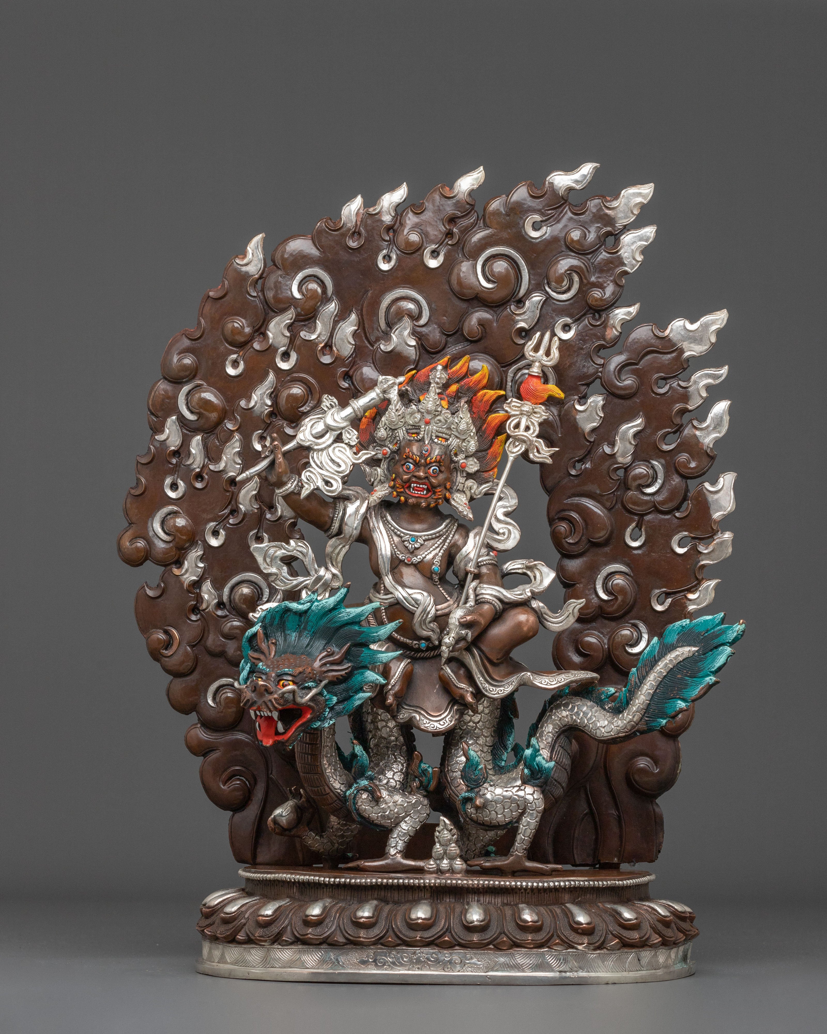 Sacred Statue of White Dzambhala: Deity of Wealth and Compassion