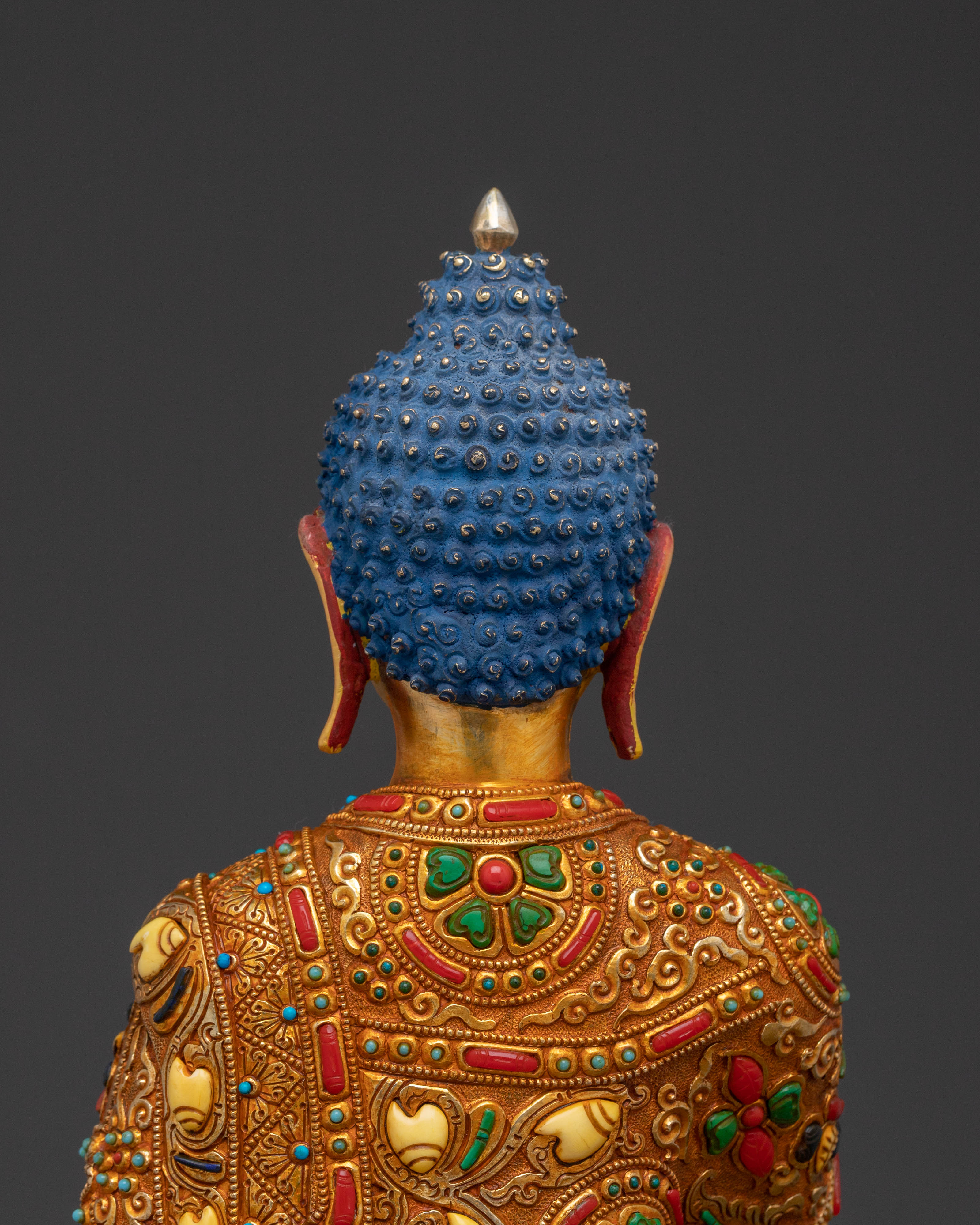 Serene Meditation Shakyamuni Statue – 24K Gold Gilded Art