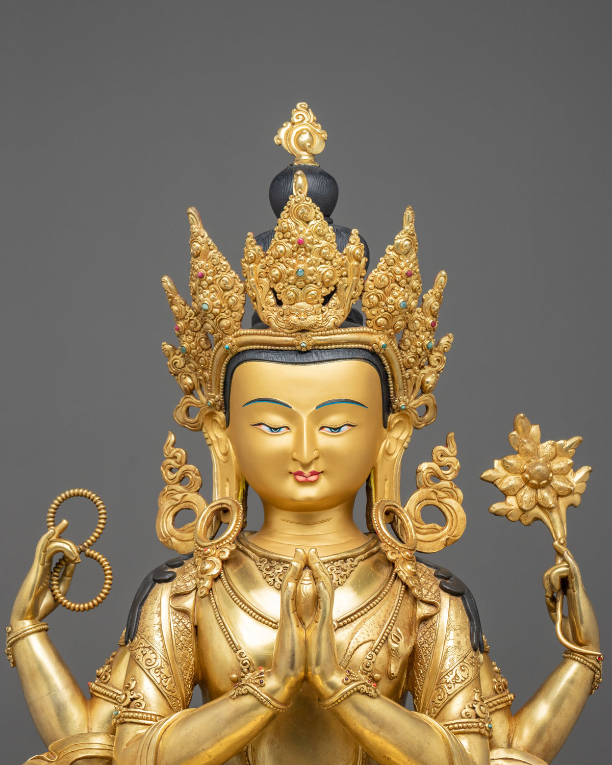 Chenrezig 24K Gold Gilded Figurine | Compassionated One