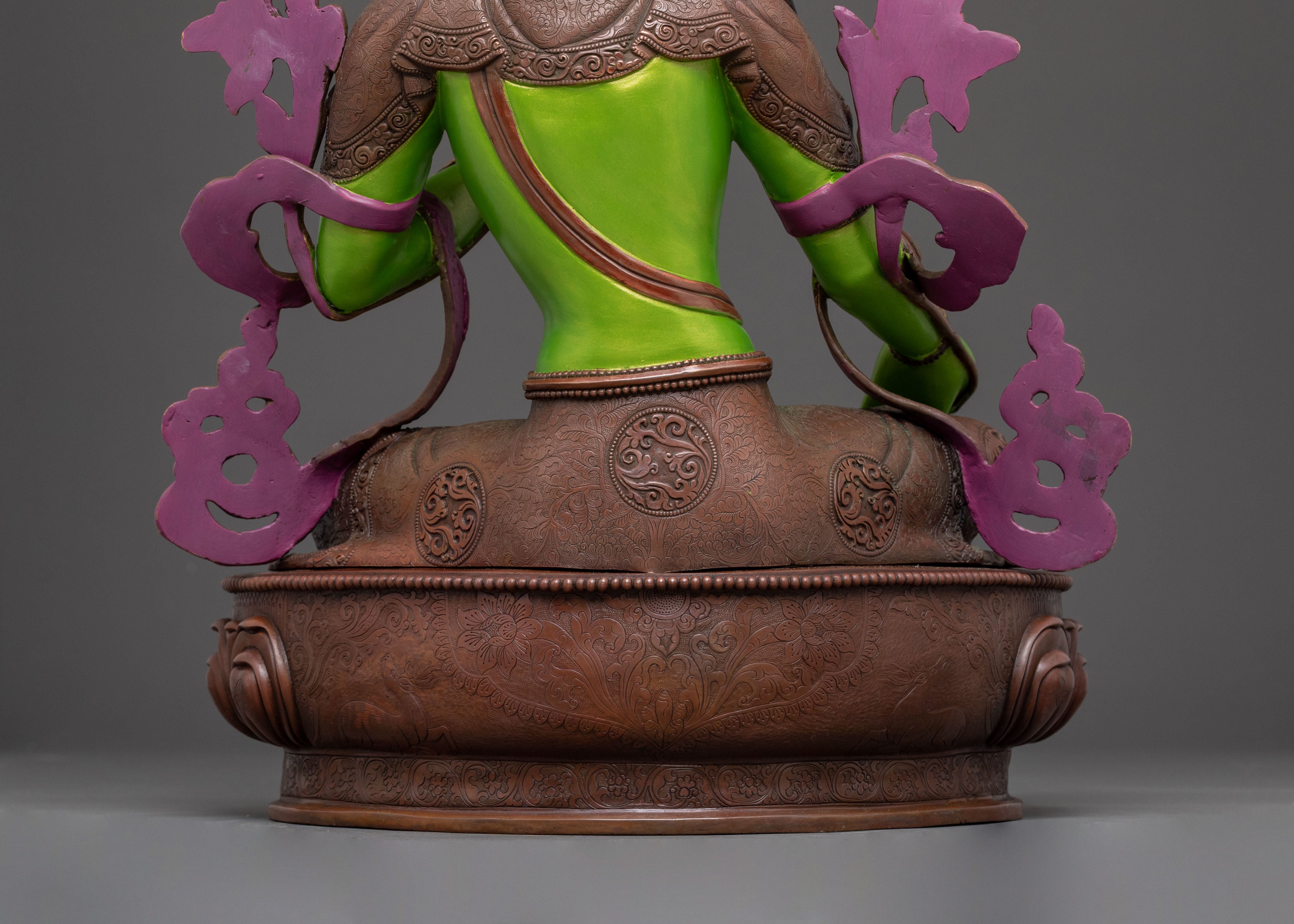 Tibetan Green Tara Compassion Statue – Oxidized Copper Art