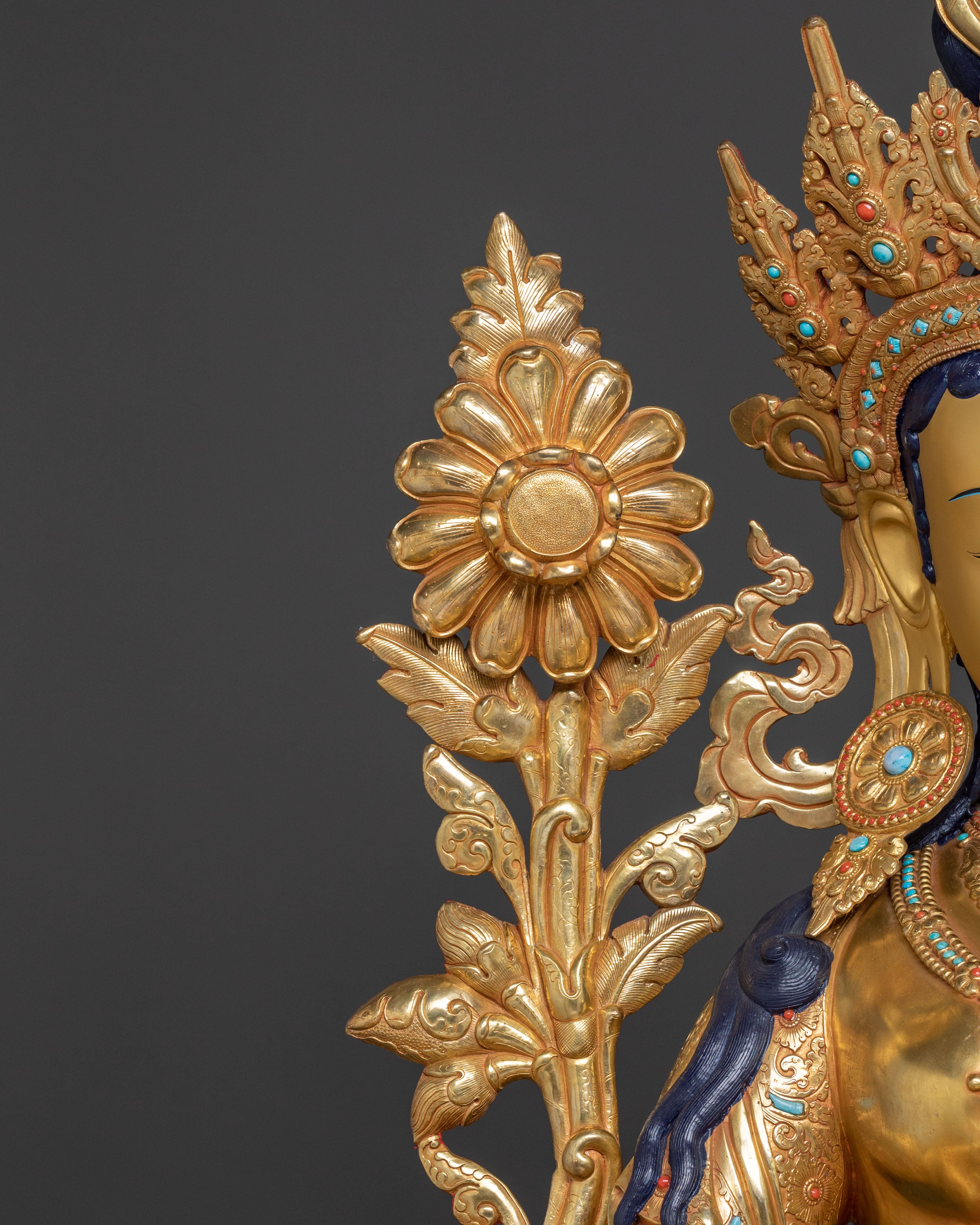 Traditional Nepalese Green Tara Statue