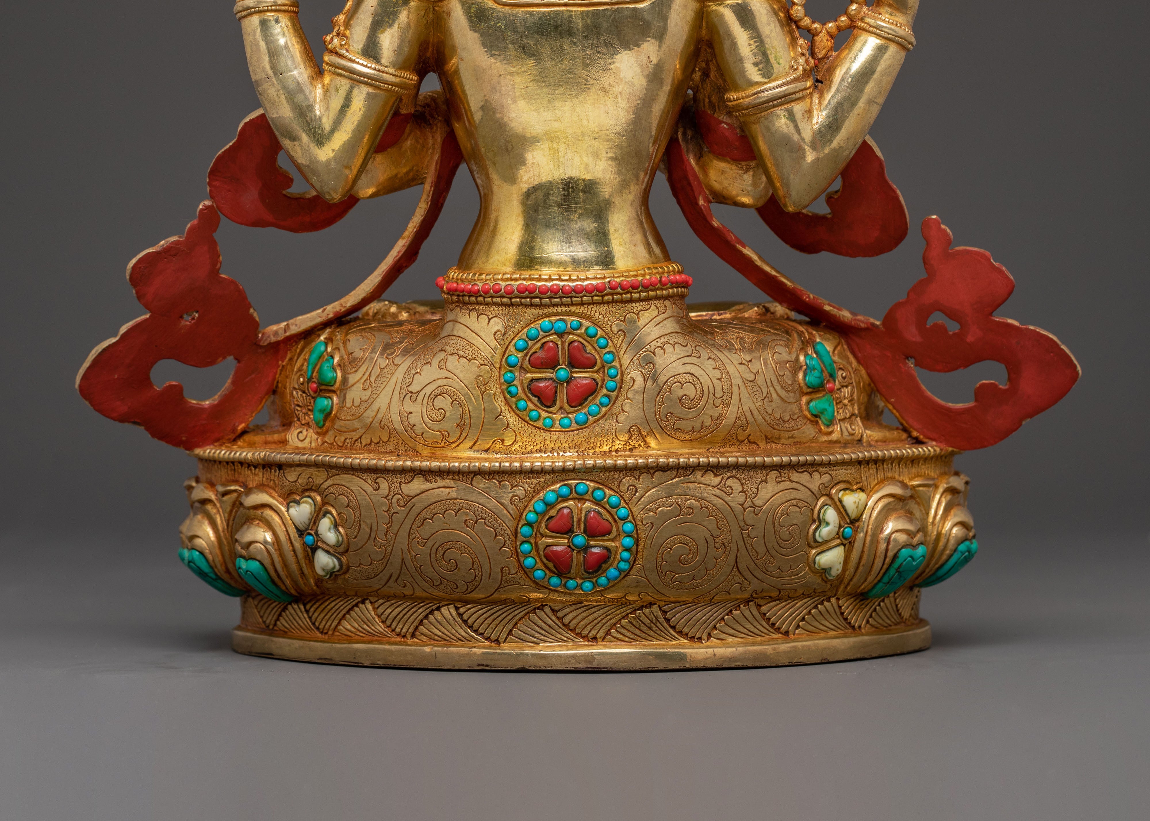 Bodhisattva Chenrezig Sacred Statue – Hand-Gilded Copper Statue