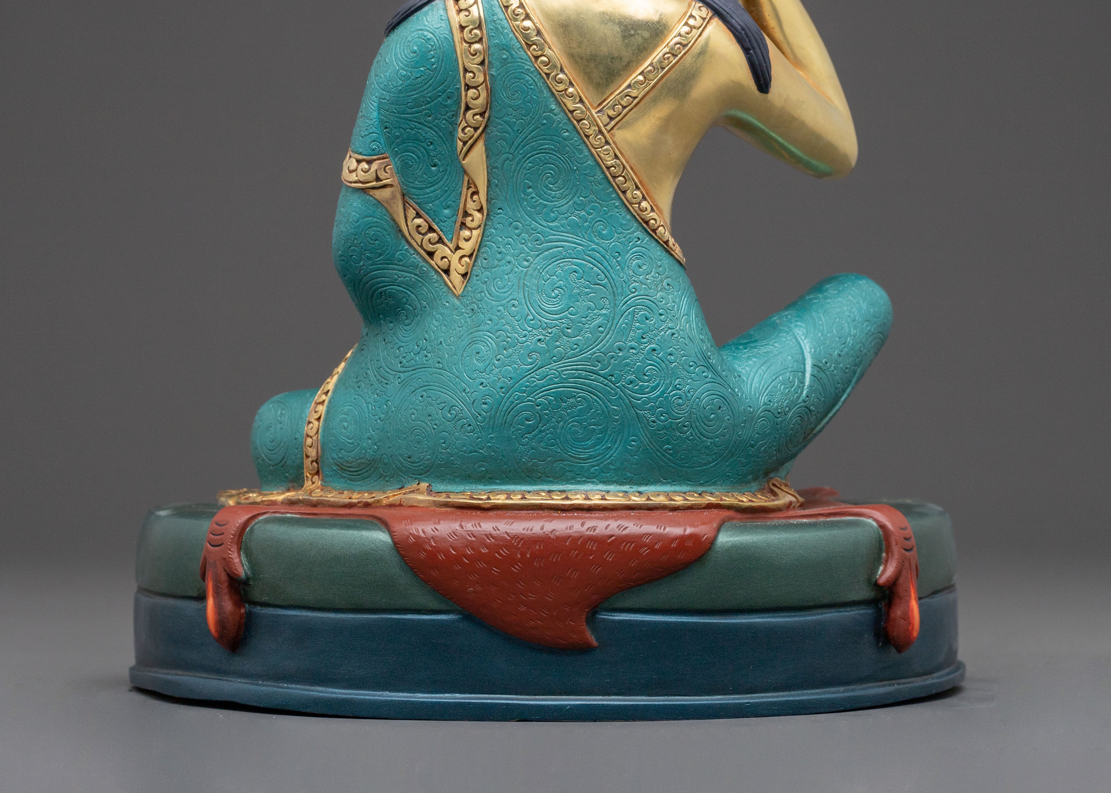 Tibetan Milarepa Buddhist Statue – 24K Gold Gilded Copper Statue