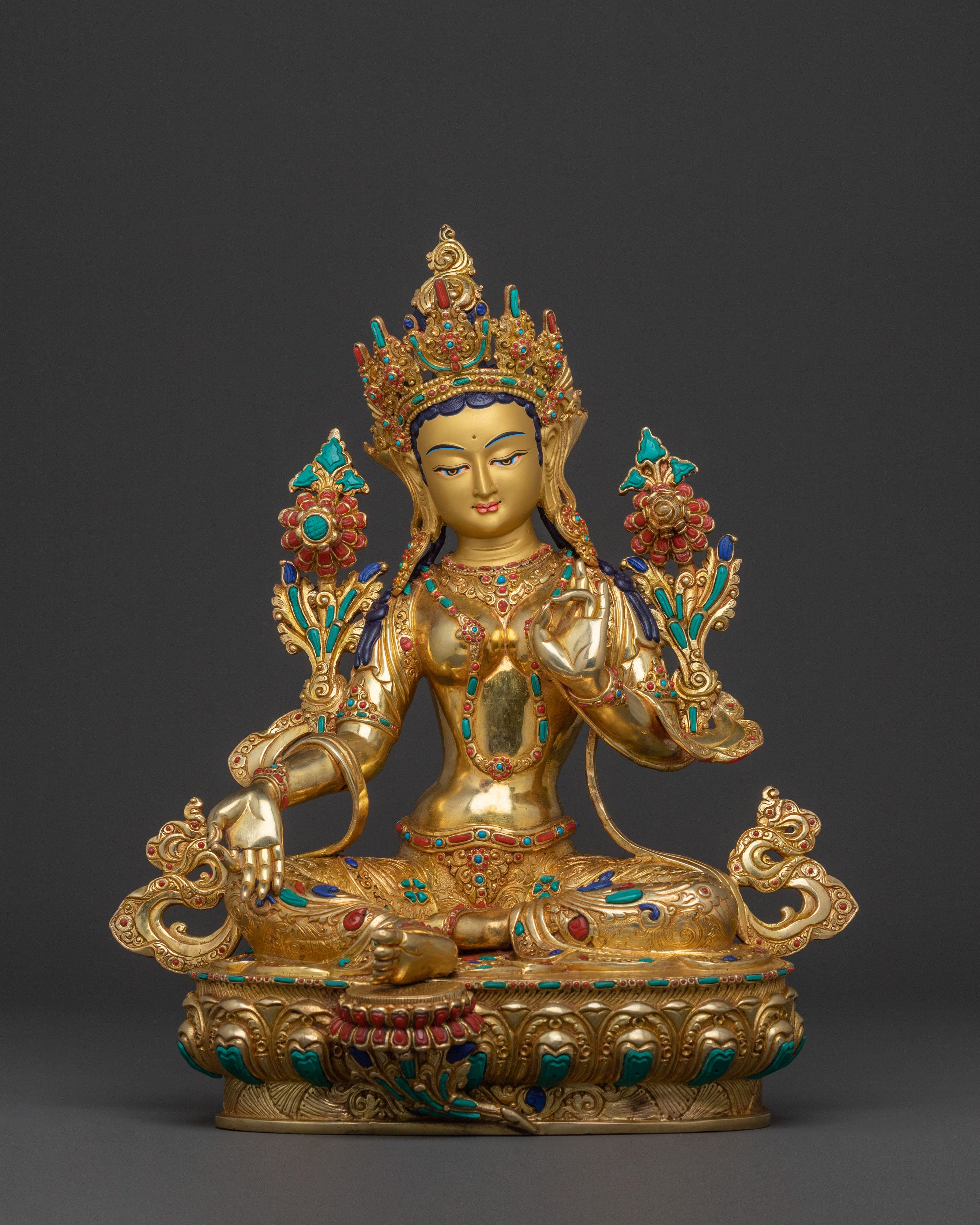 Green Tara Wisdom Mercy Statue | Guardian of Compassion and Wisdom