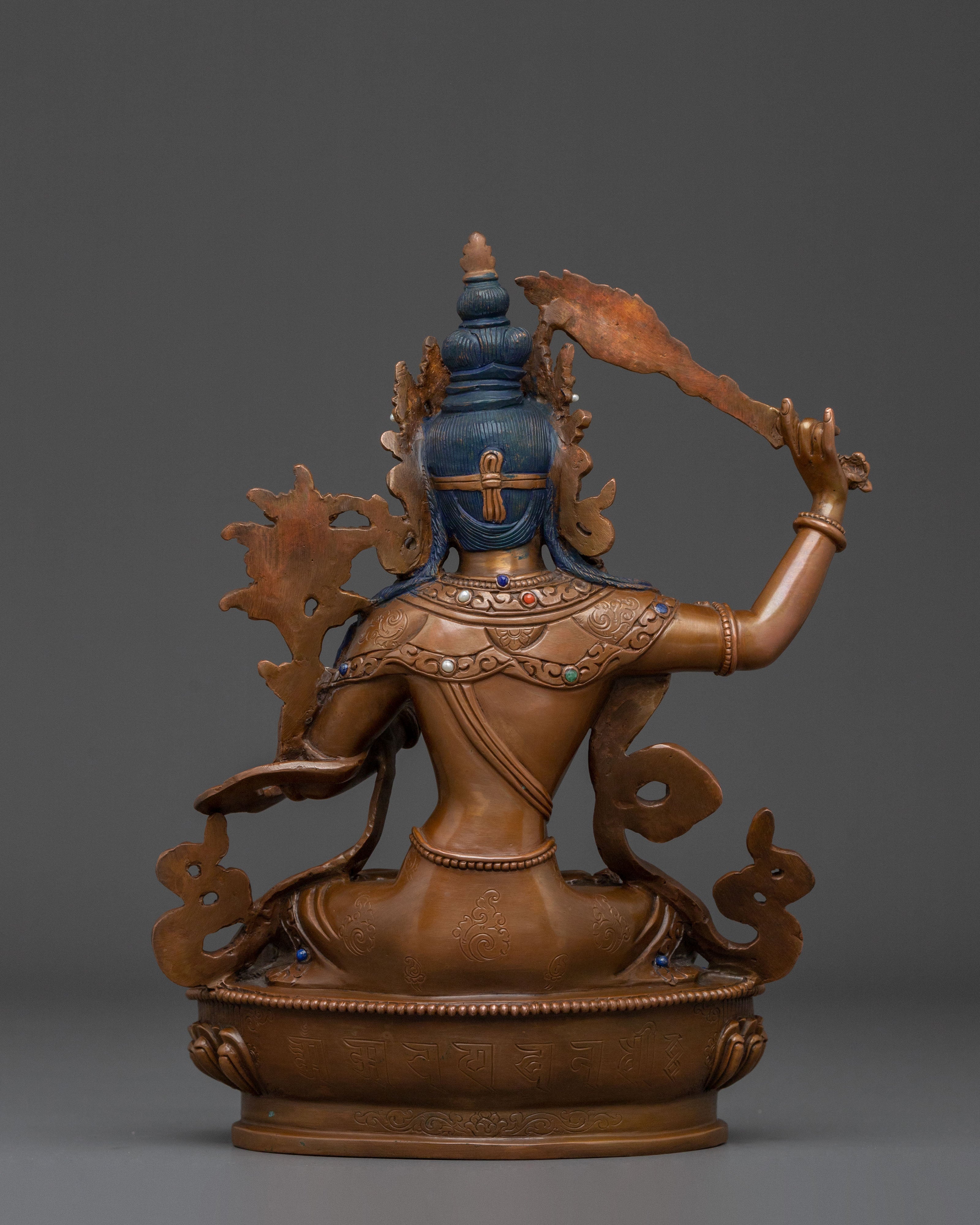 Manjughoṣa Oxidized Copper Statue | Tibetan Buddhist Deity