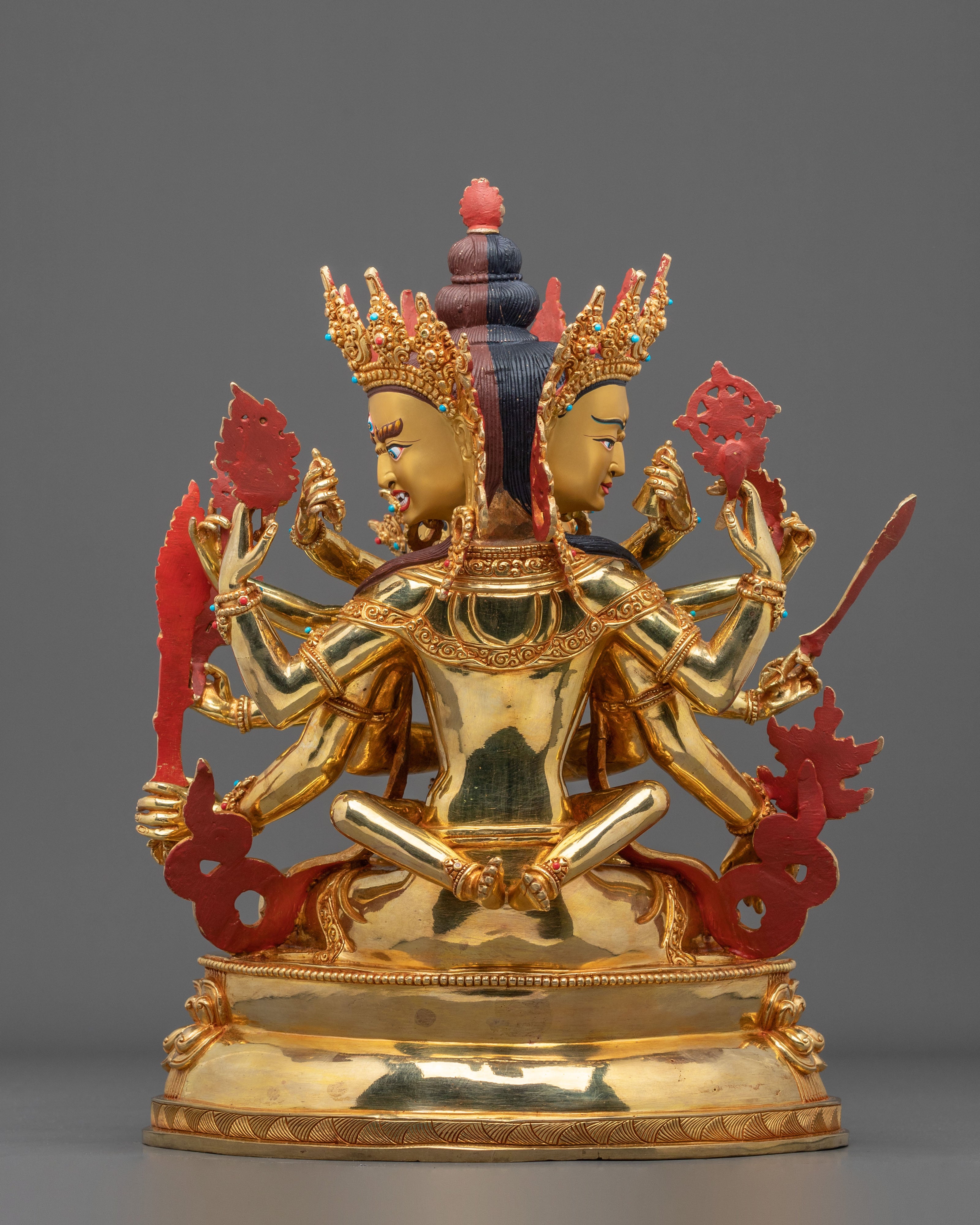 Guhyasamaja Tantric Buddha Statue | 24K Gilded Copper Statue