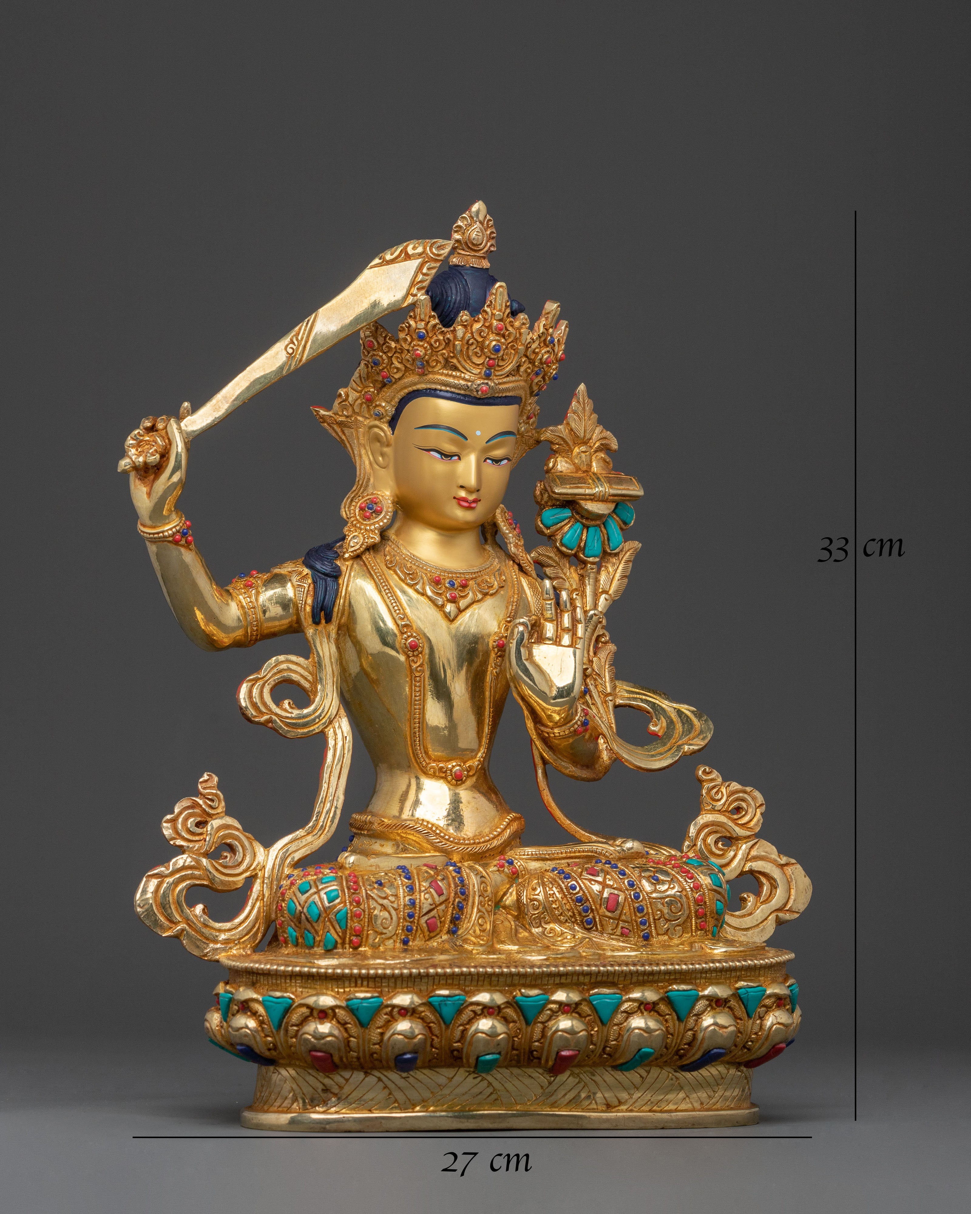 Manjushri Sculpture: Wisdom Bodhisattva