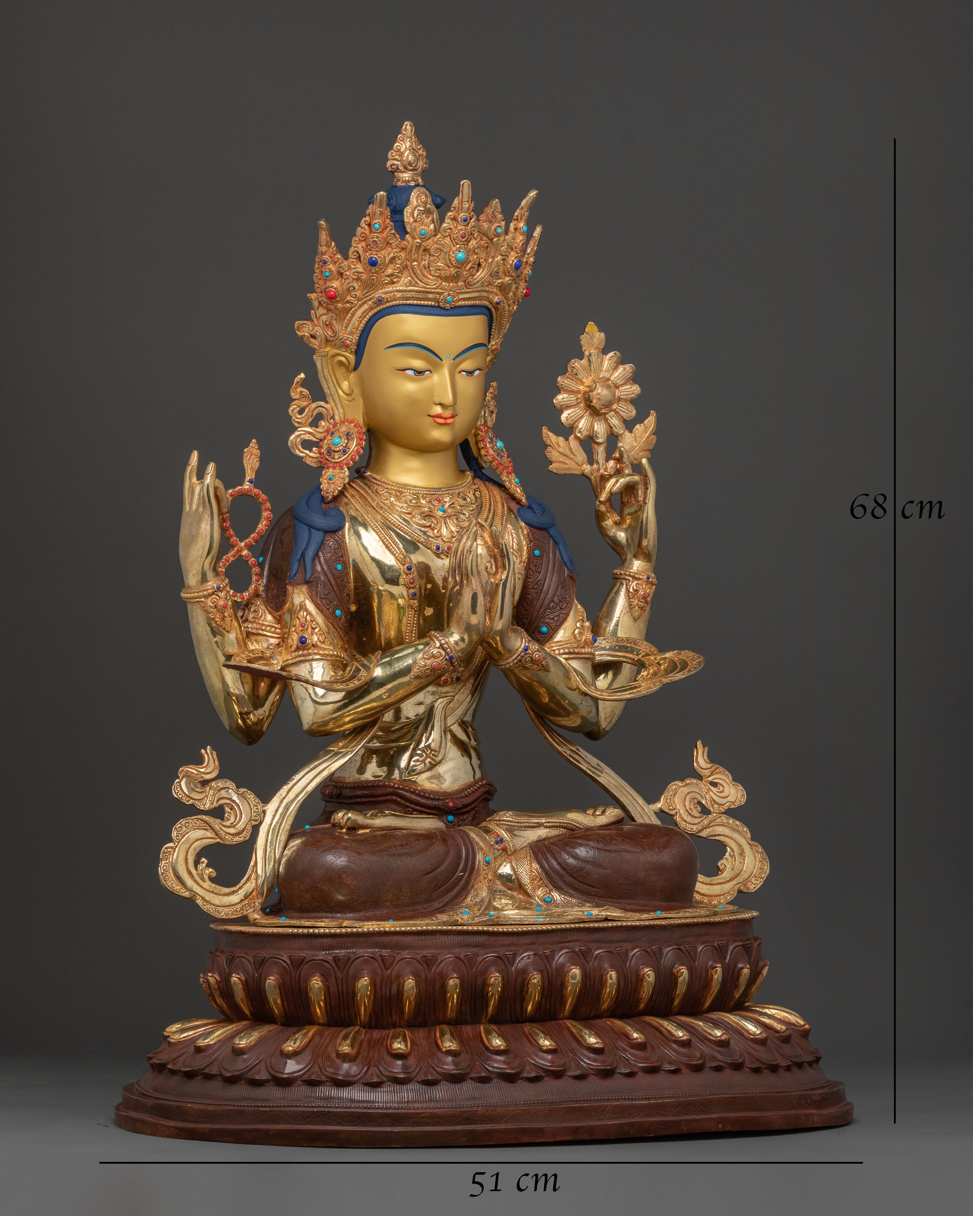 Four Armed Bodhisattva: Chenrezig Statue | Himalayan Artwork