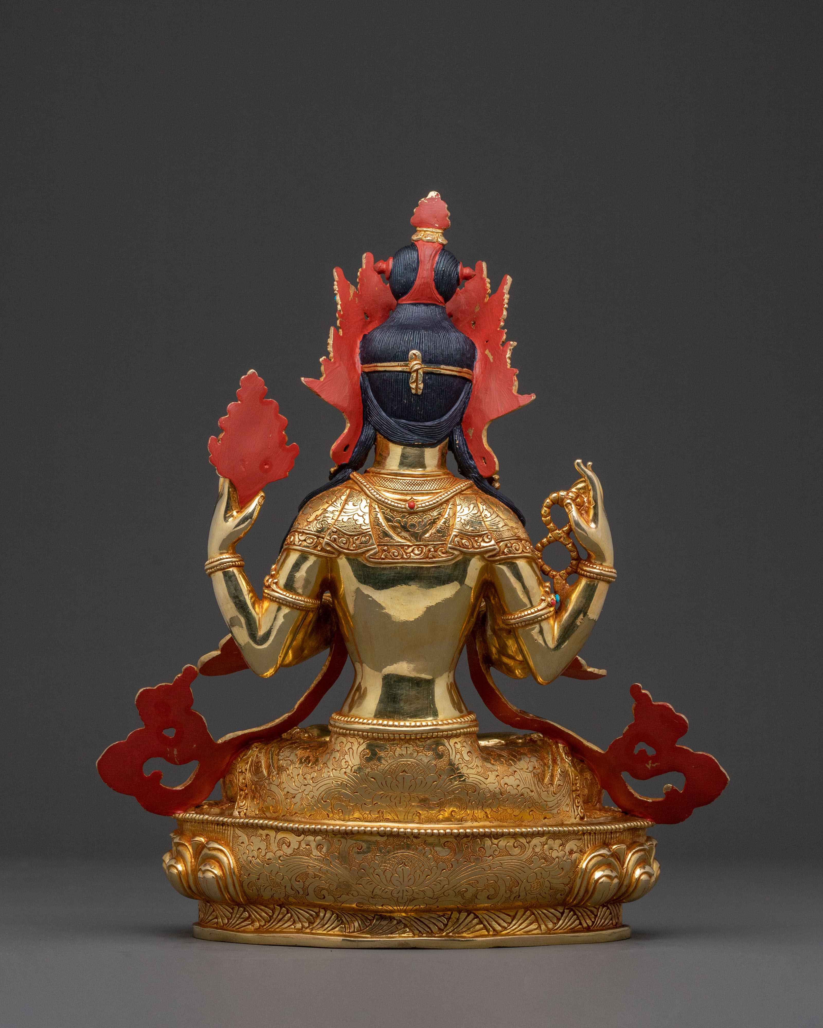 Handcrafted Copper Statue of Chenrezig