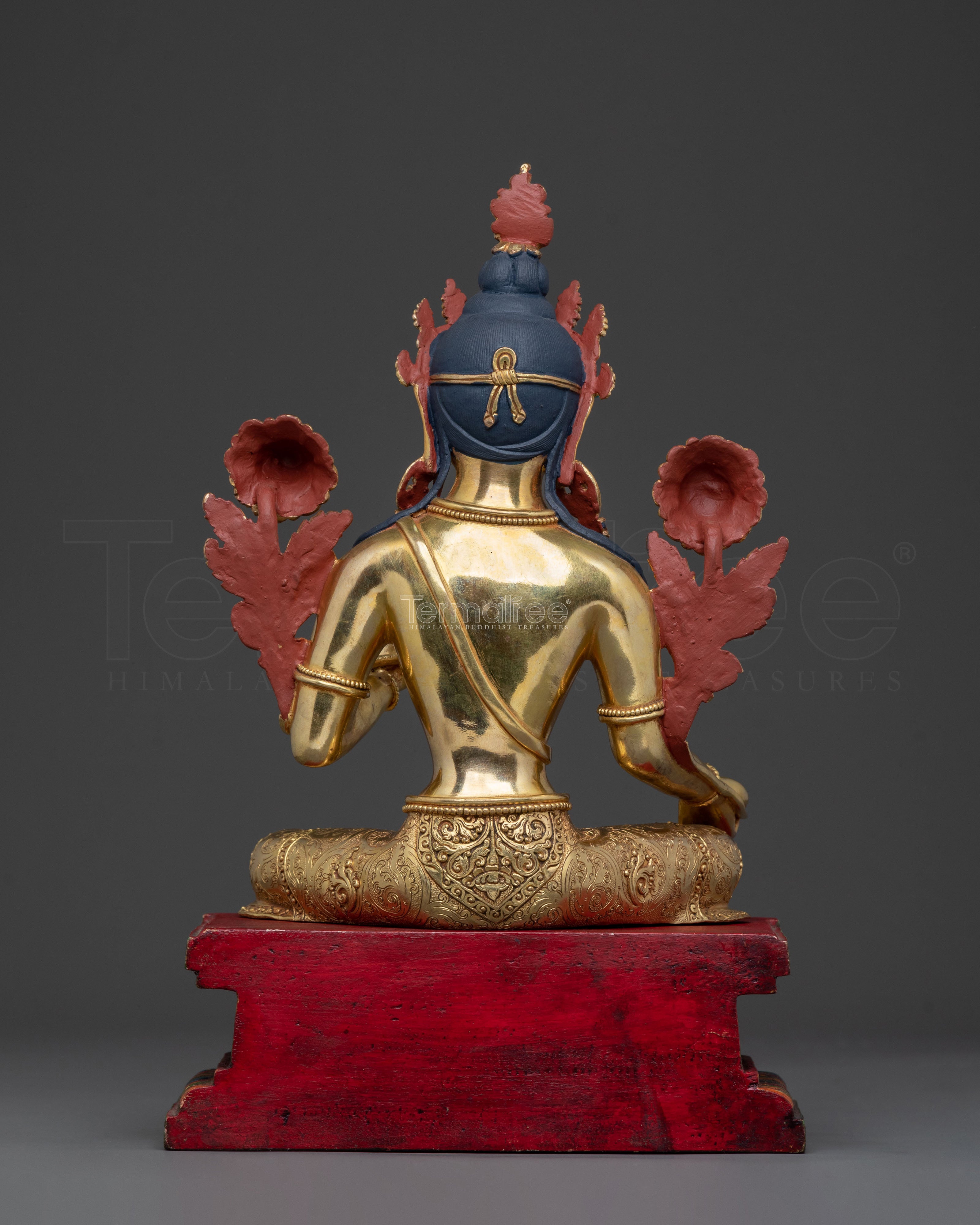 Green Tara 24K Gold Gilded Statue | Home Decor
