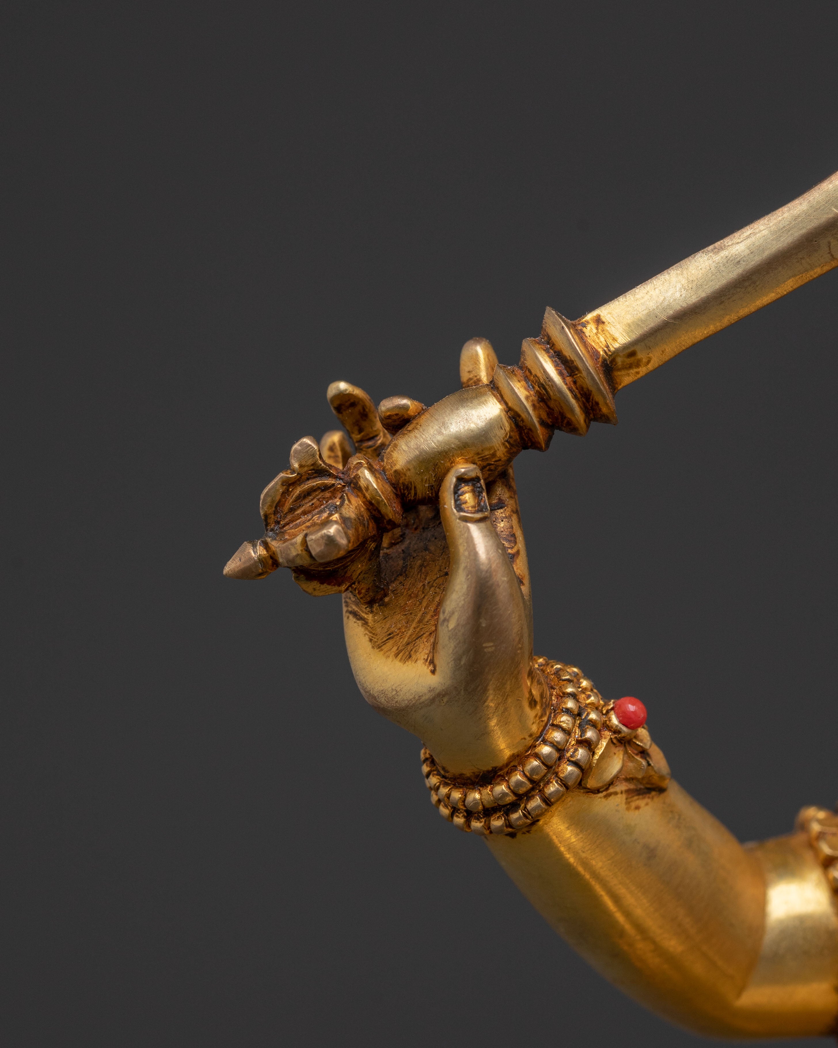 24K Gold Gilded Six Bodhisattva Spiritual Statue Set