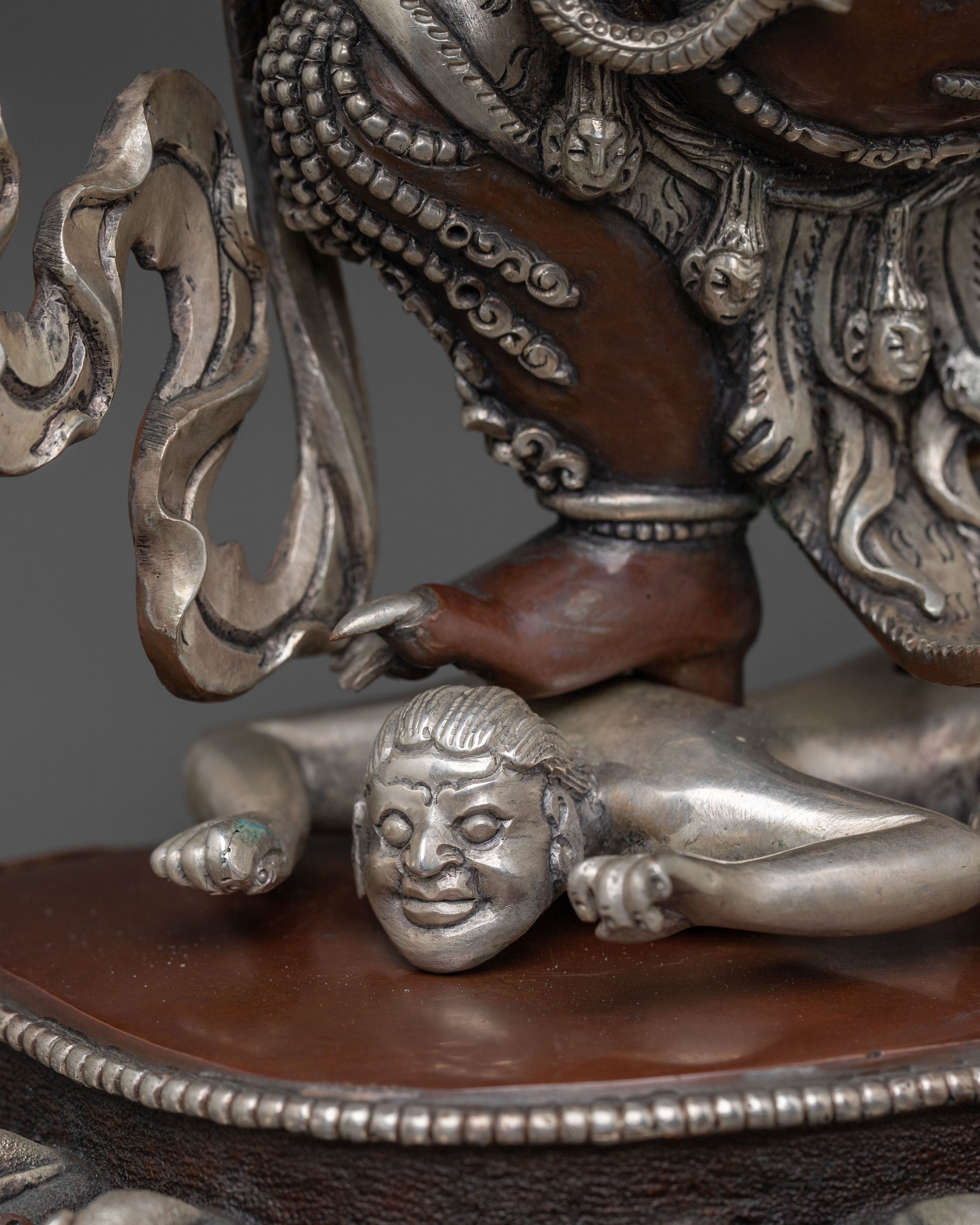 Shakya Mahakala: Handcrafted Oxidized Copper Divine Icon