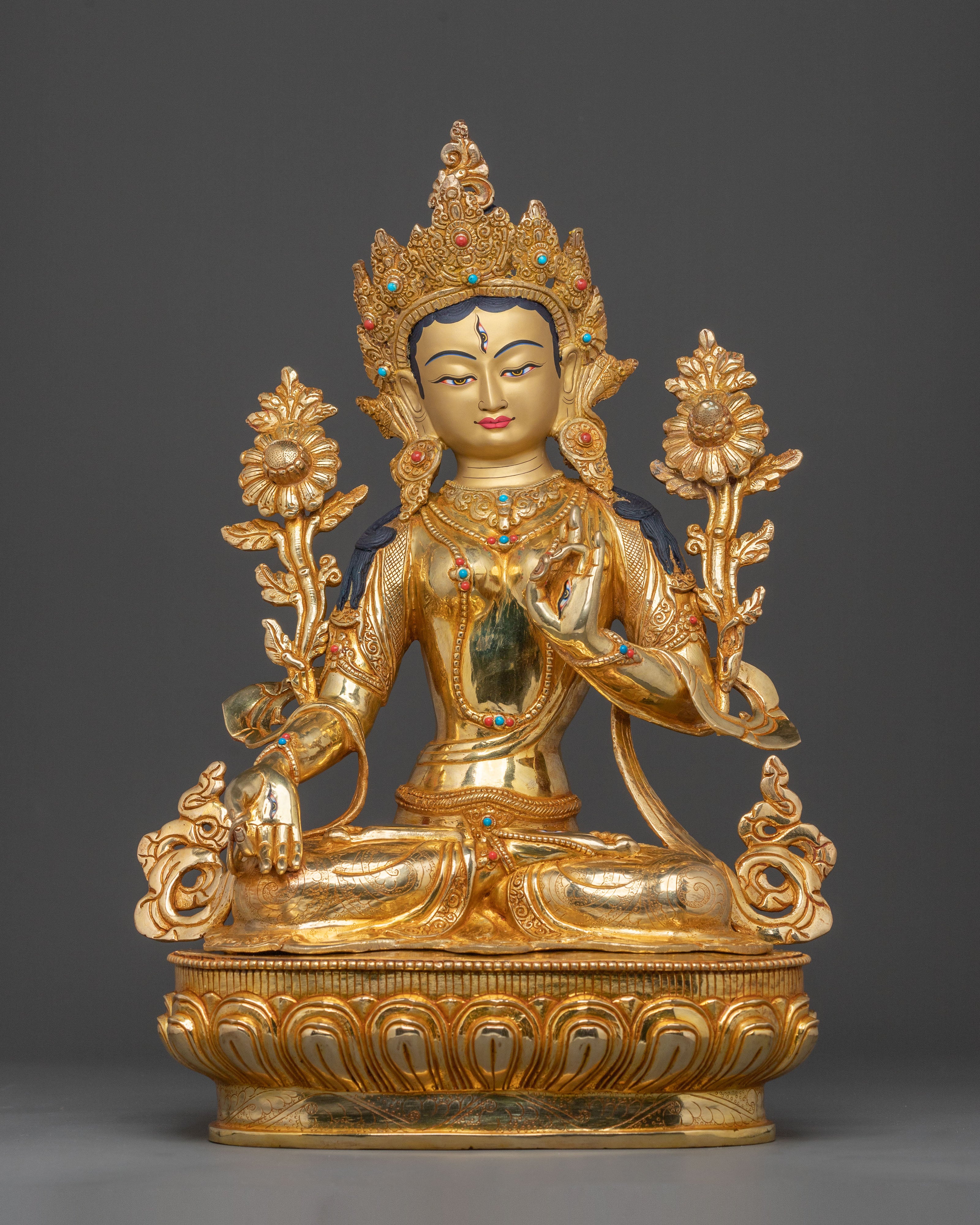 White Tara Copper Statue 
