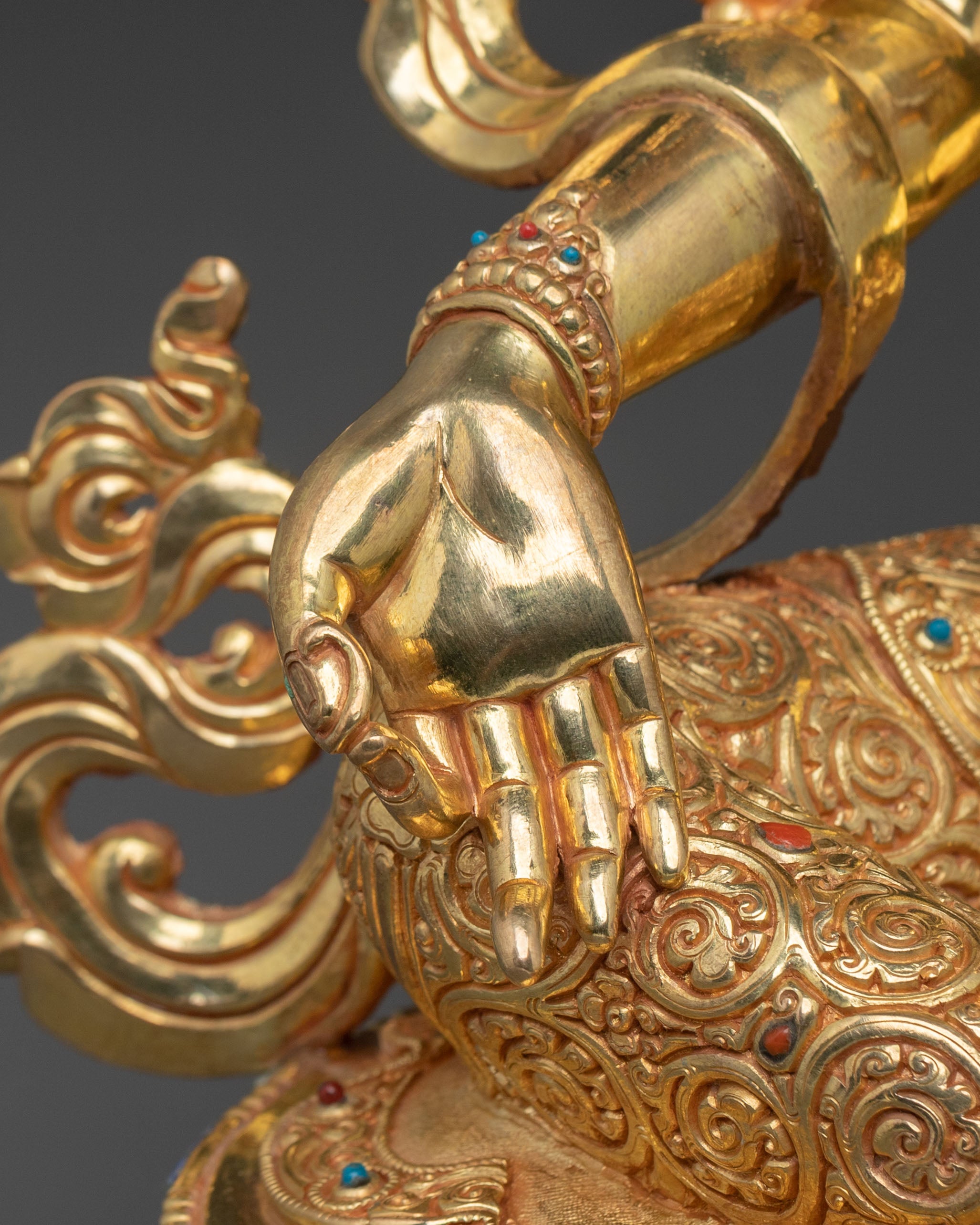 Green Tara Peaceful Statue | 24K Gold Gilded Guardian