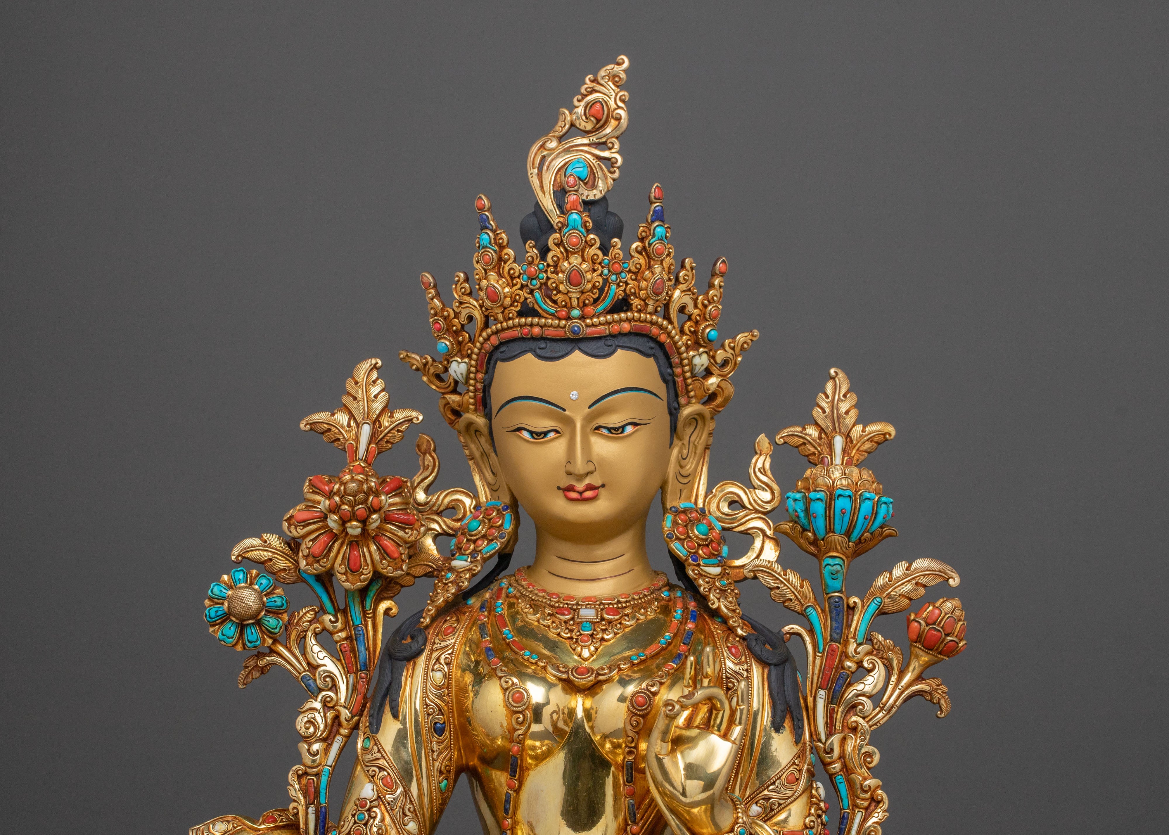 Green Tara Spiritual Statue | Tibetan Buddhist Goddess