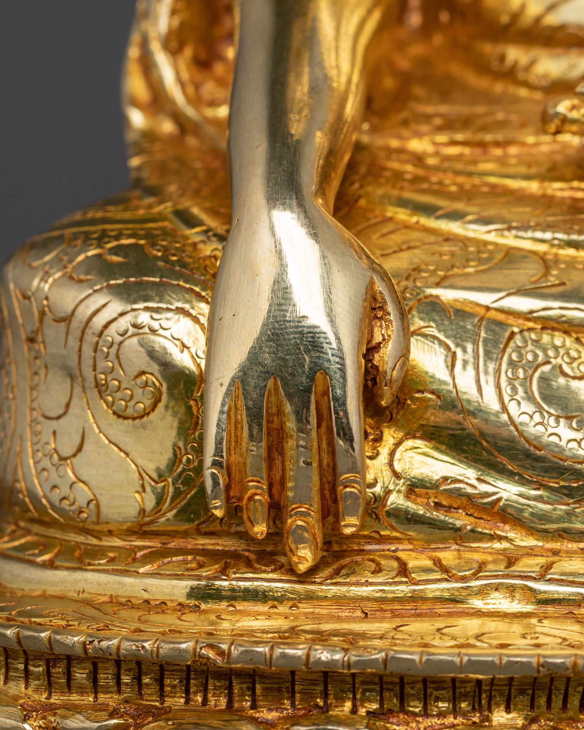 Guru Shapdum Statue | 24K Gold Gilded Buddhist Master