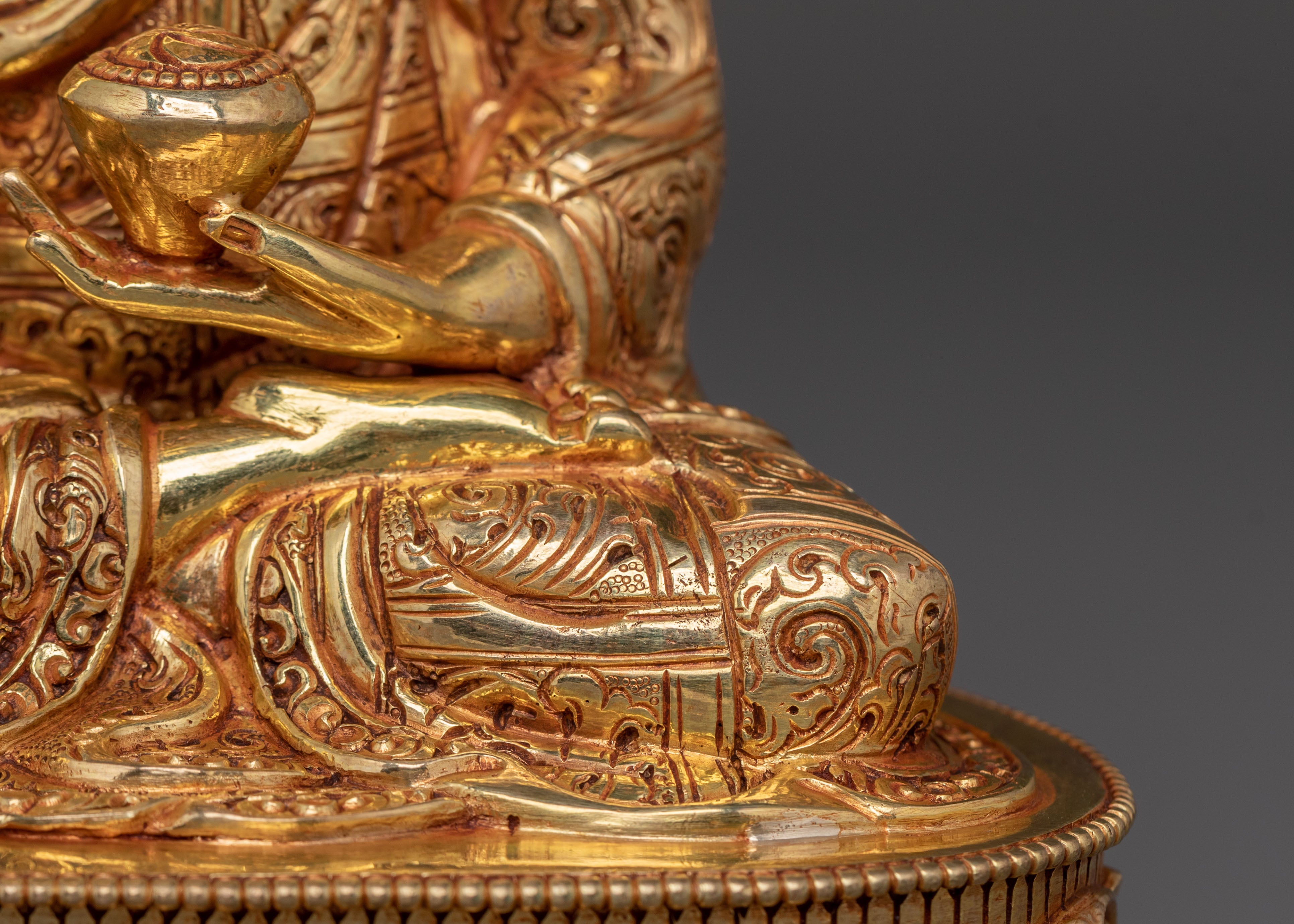 Spiritual Three Buddhas Golden Statue Set