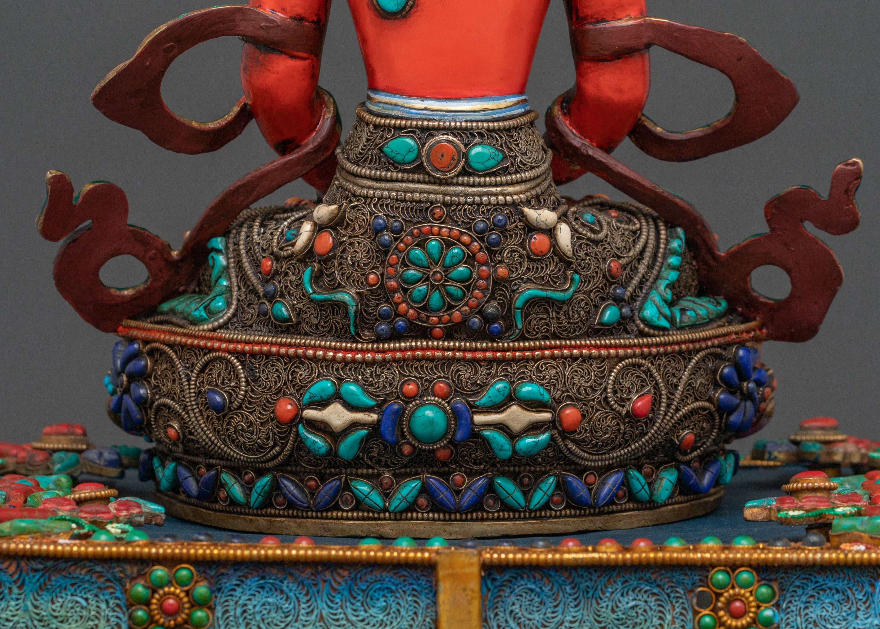 Buddhist Statue of Amitayus Sitting On A Throne