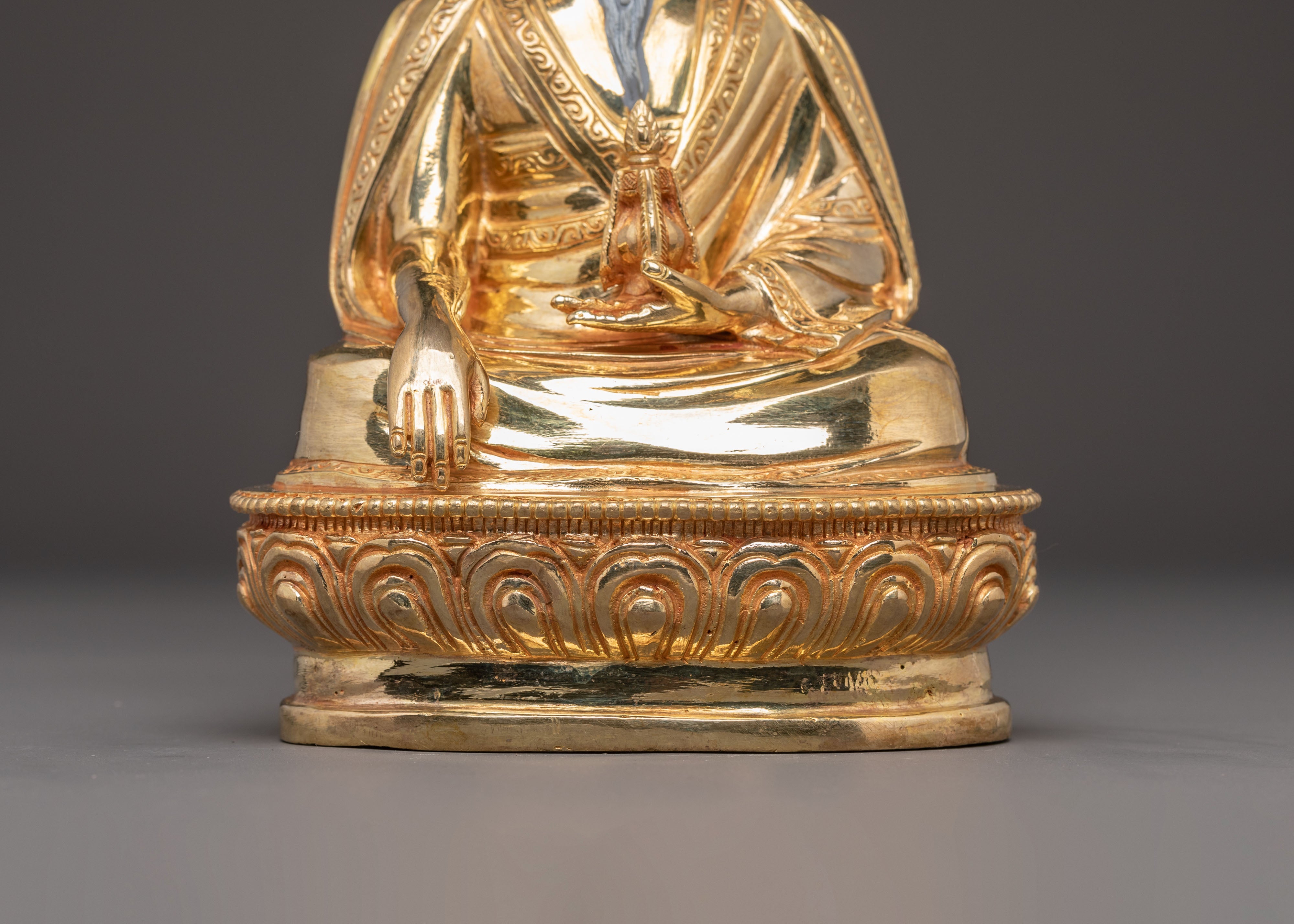 Golden Statue of Master Shapdum | Tibetan Buddhist Art