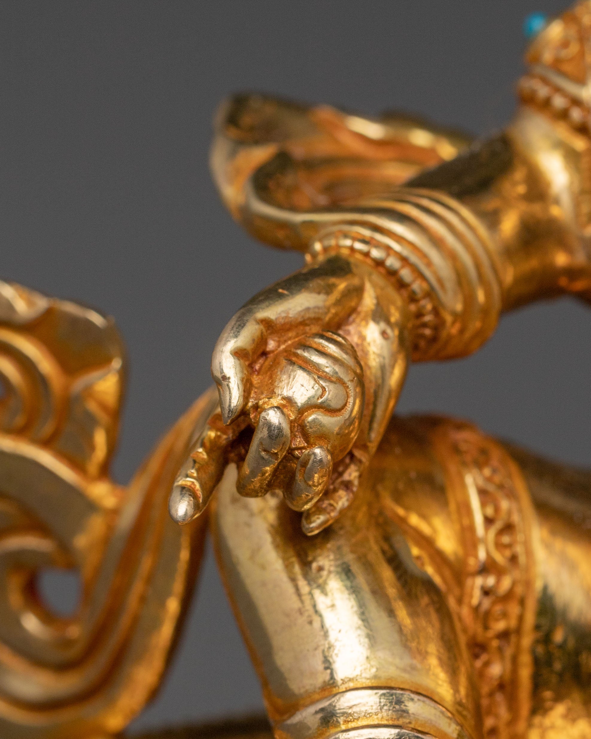 Dzambhala 24K Gold Gilded Statue with Copper Body