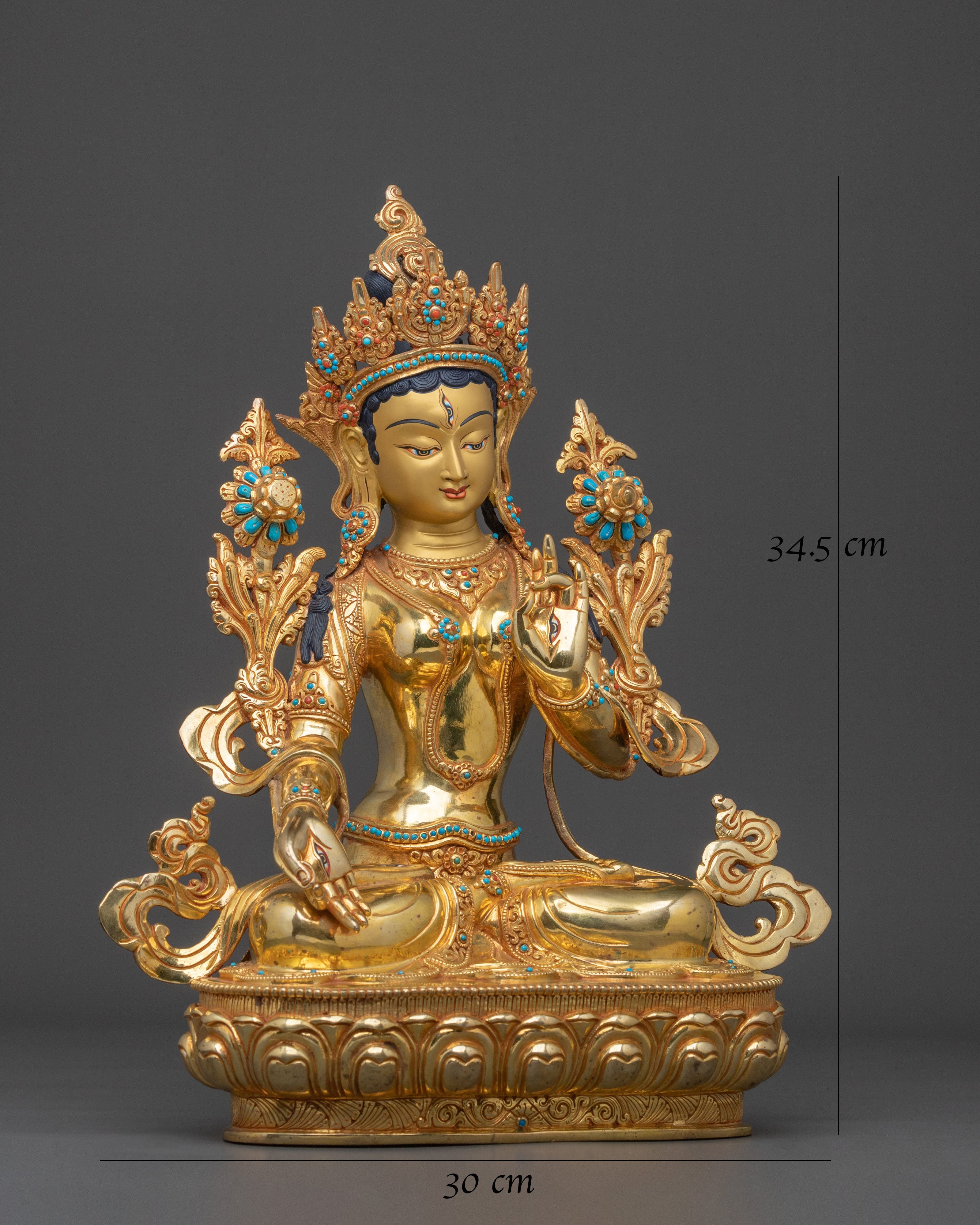 Hand Carved White Tara Sculpture | Symbol of Enlightenment