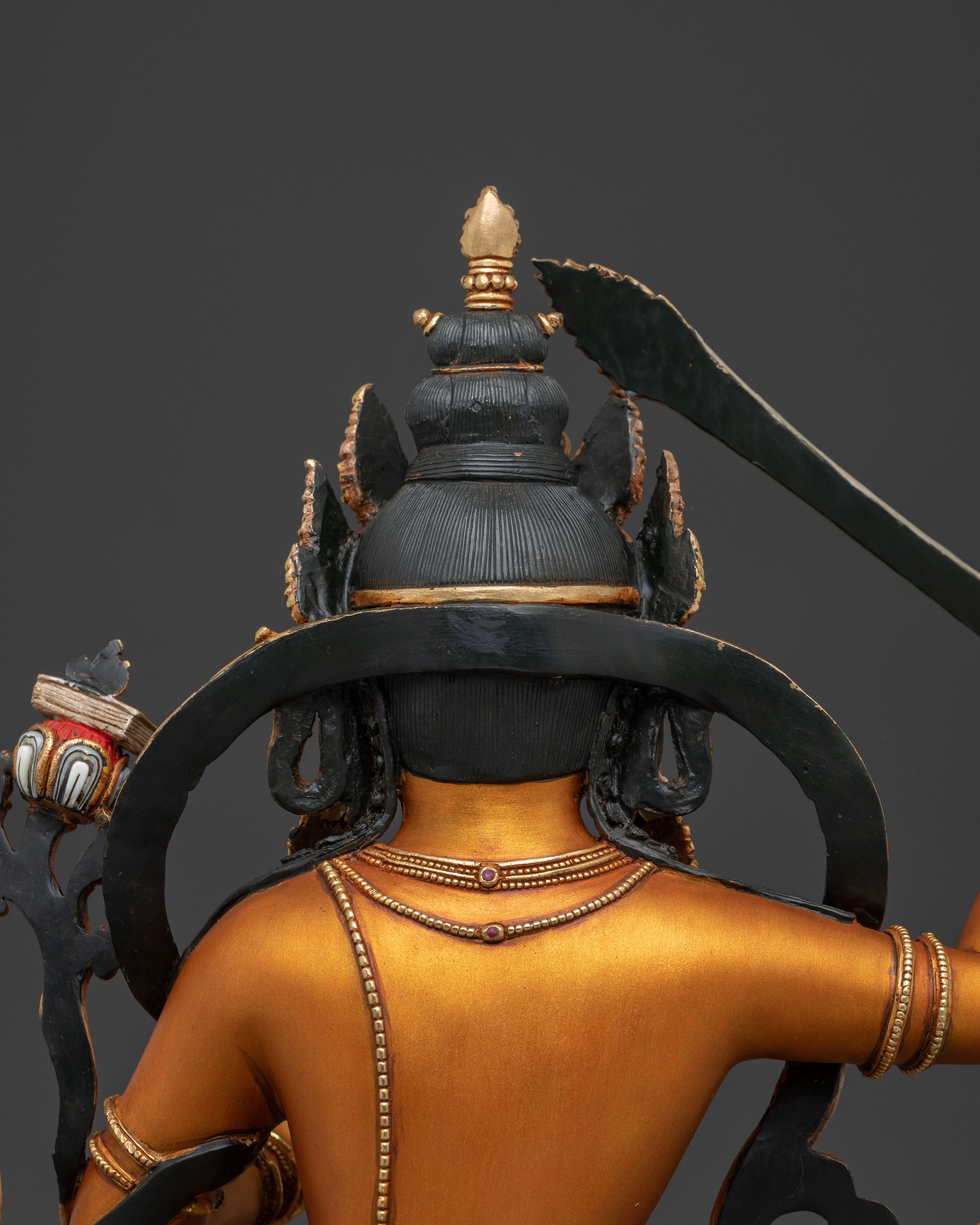 Golden Manjushri Statue: Flame of Wisdom