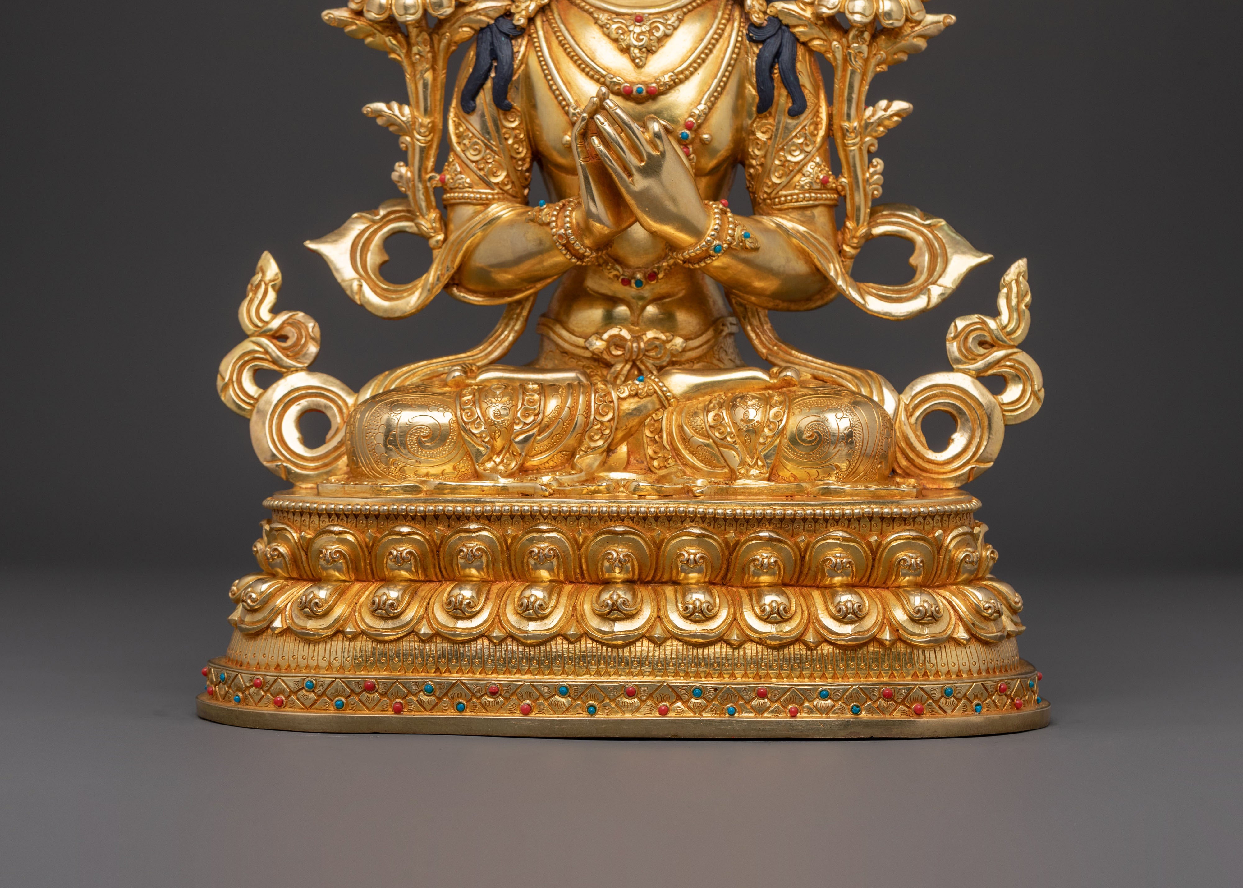 Maitreya Buddha Spiritual Statue | 24K Gold Gilded Figure