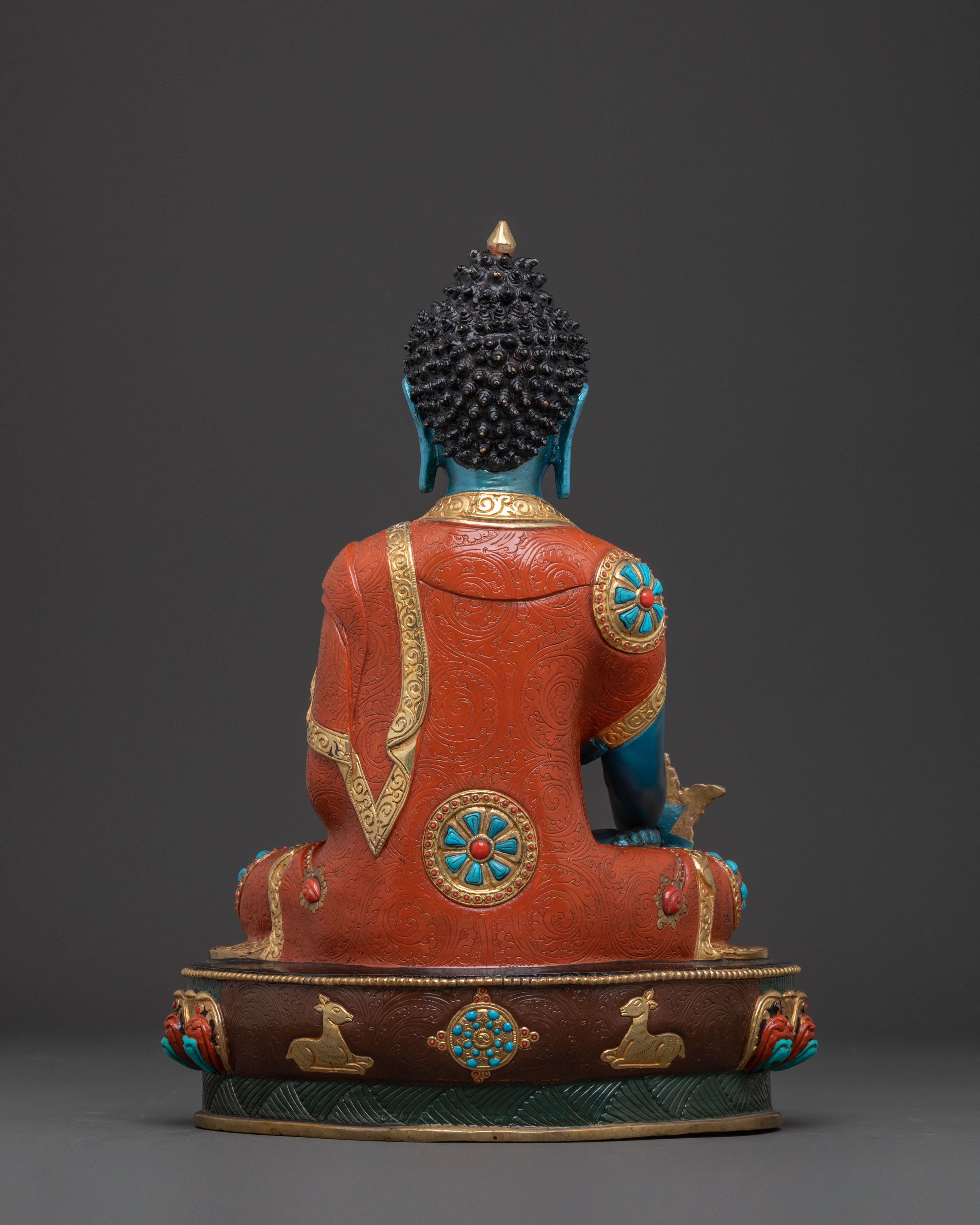 Medicine Buddha Handcrafted Sacred Statue | 24K Gold Gilded Statue