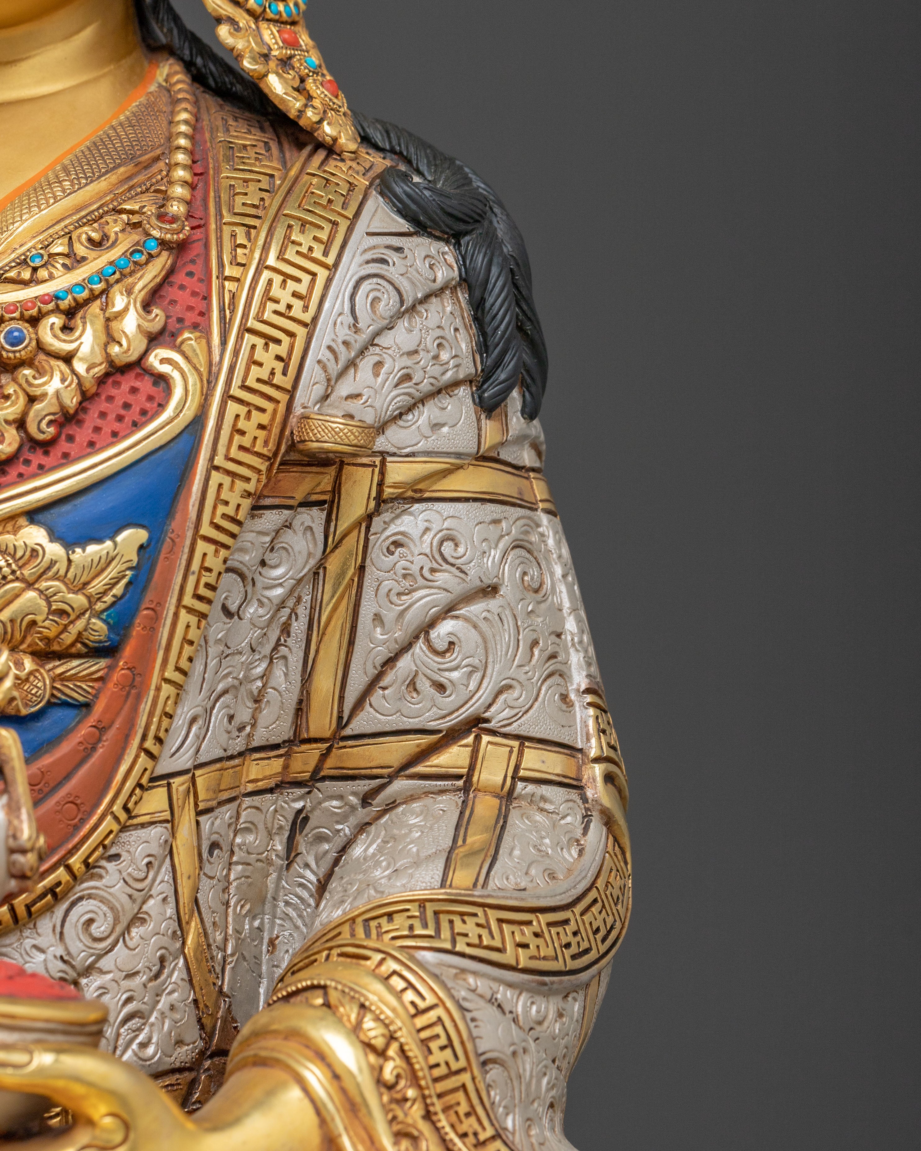 Divine Guru Rinpoche: 24K Gold Gilded Statue