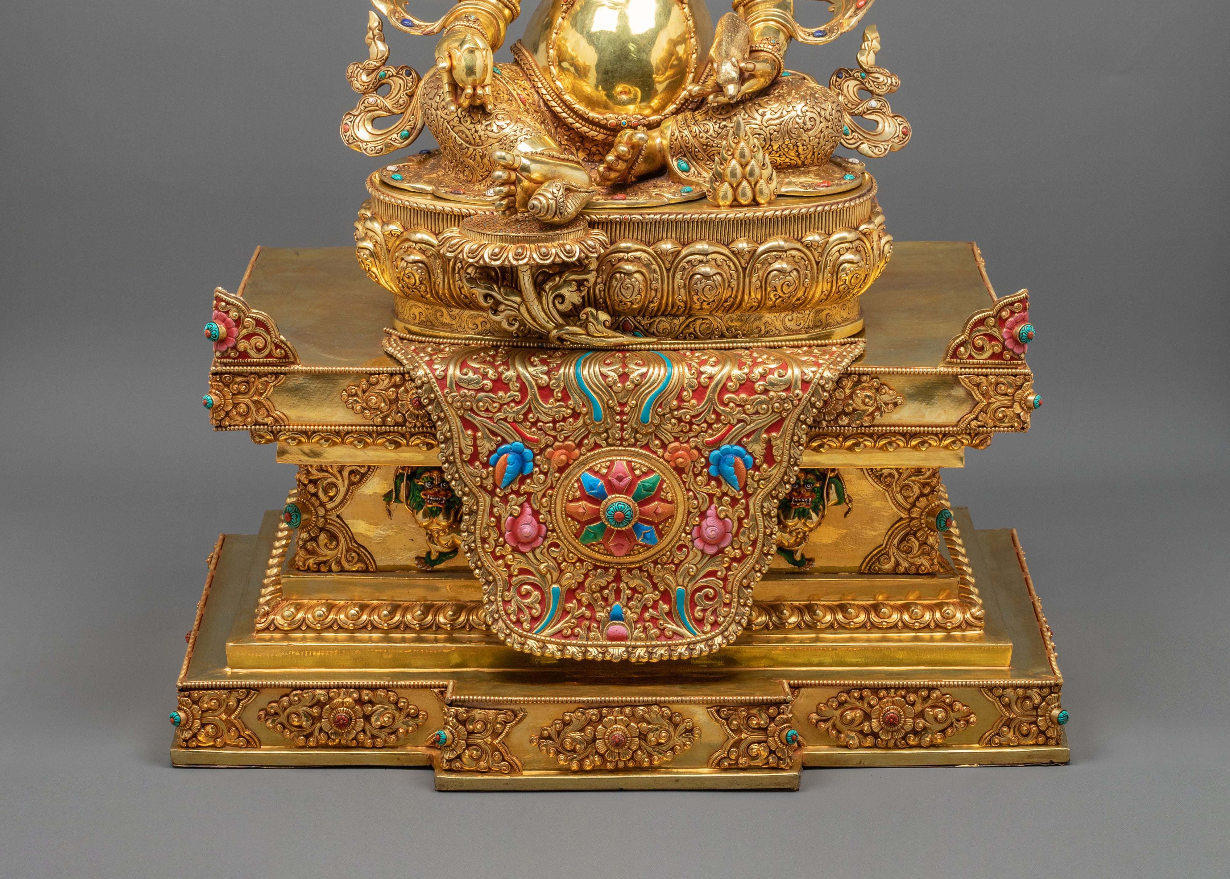 Dzambhala Figurine on Throne | (121.5cm Tall) Wealth God Figurine