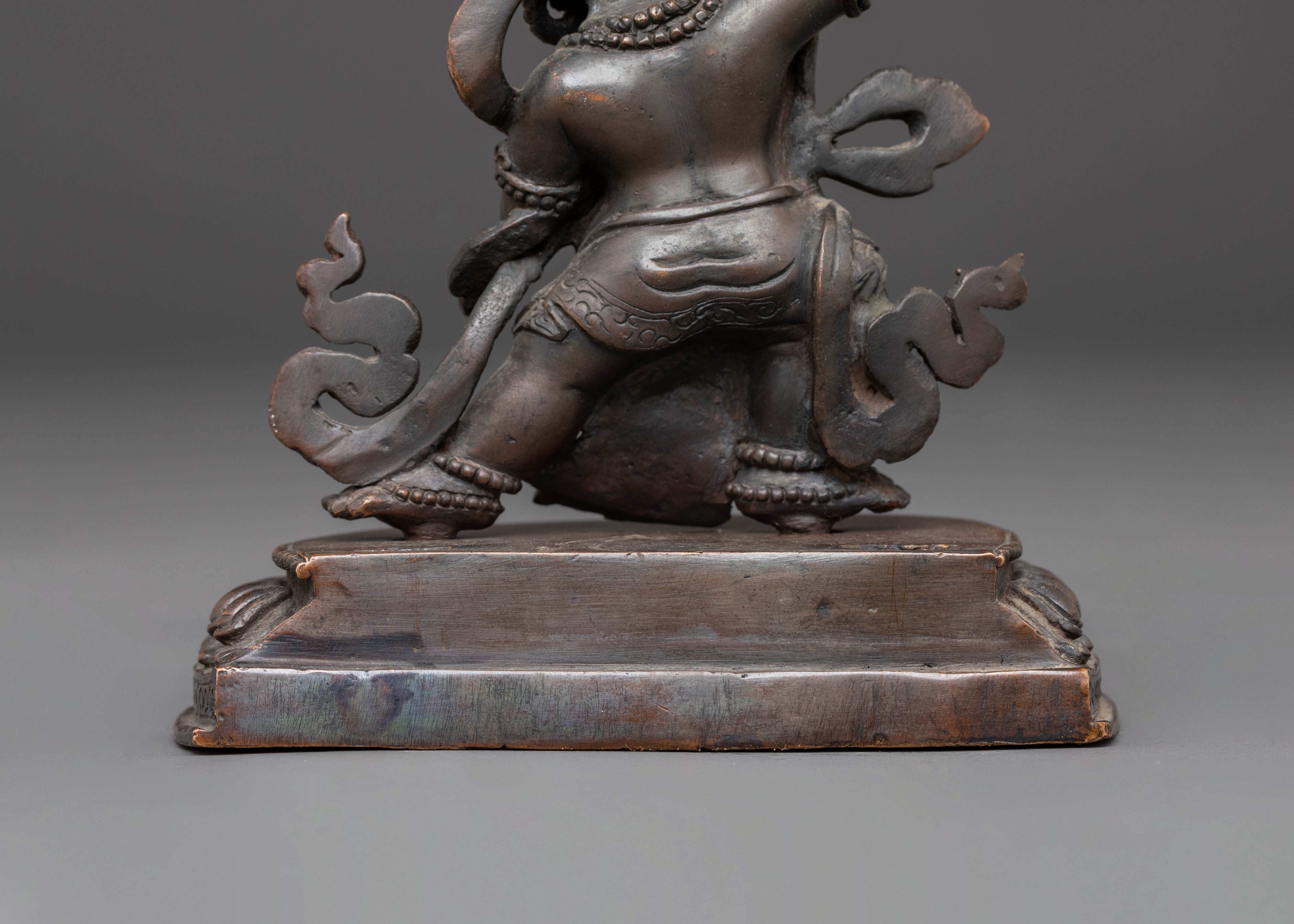 Handcrafted Black Manjushri Statue of Power and Wisdom | Meditation Altar Decor