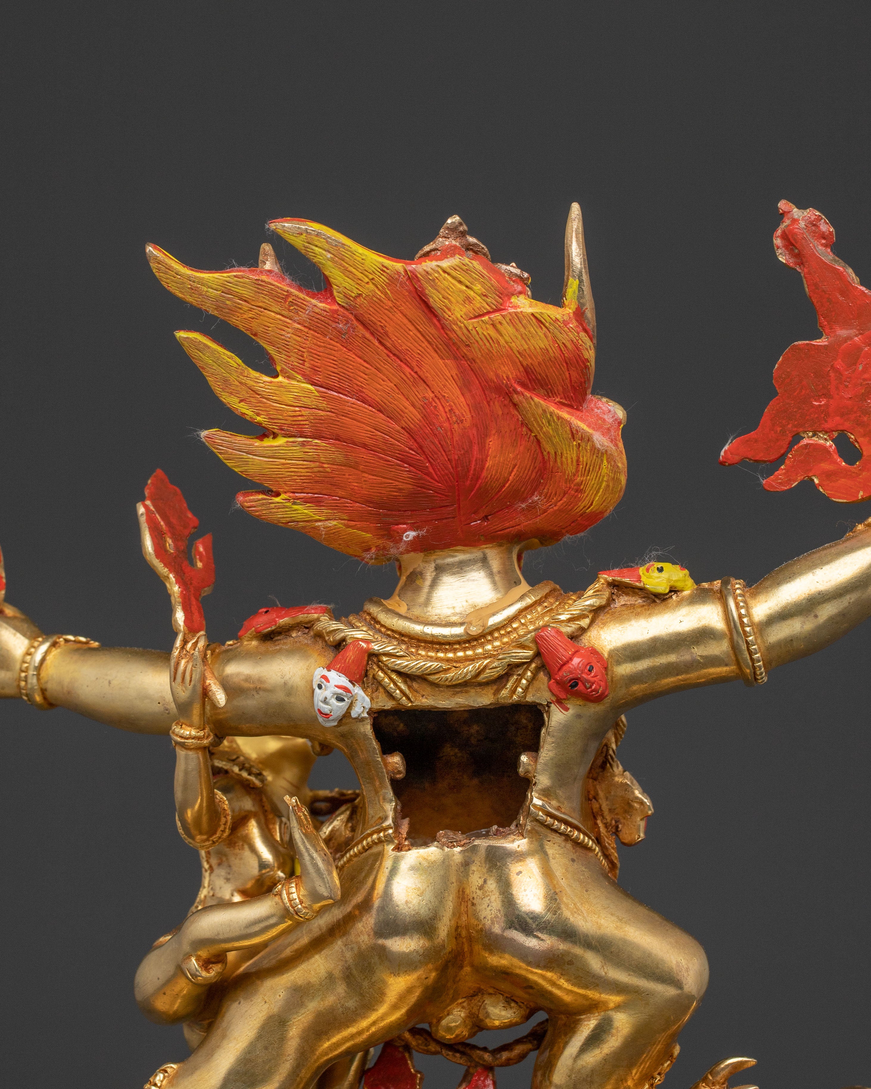 Yama Dharmaraja 24k Gold Gilded Statue | Copper Body