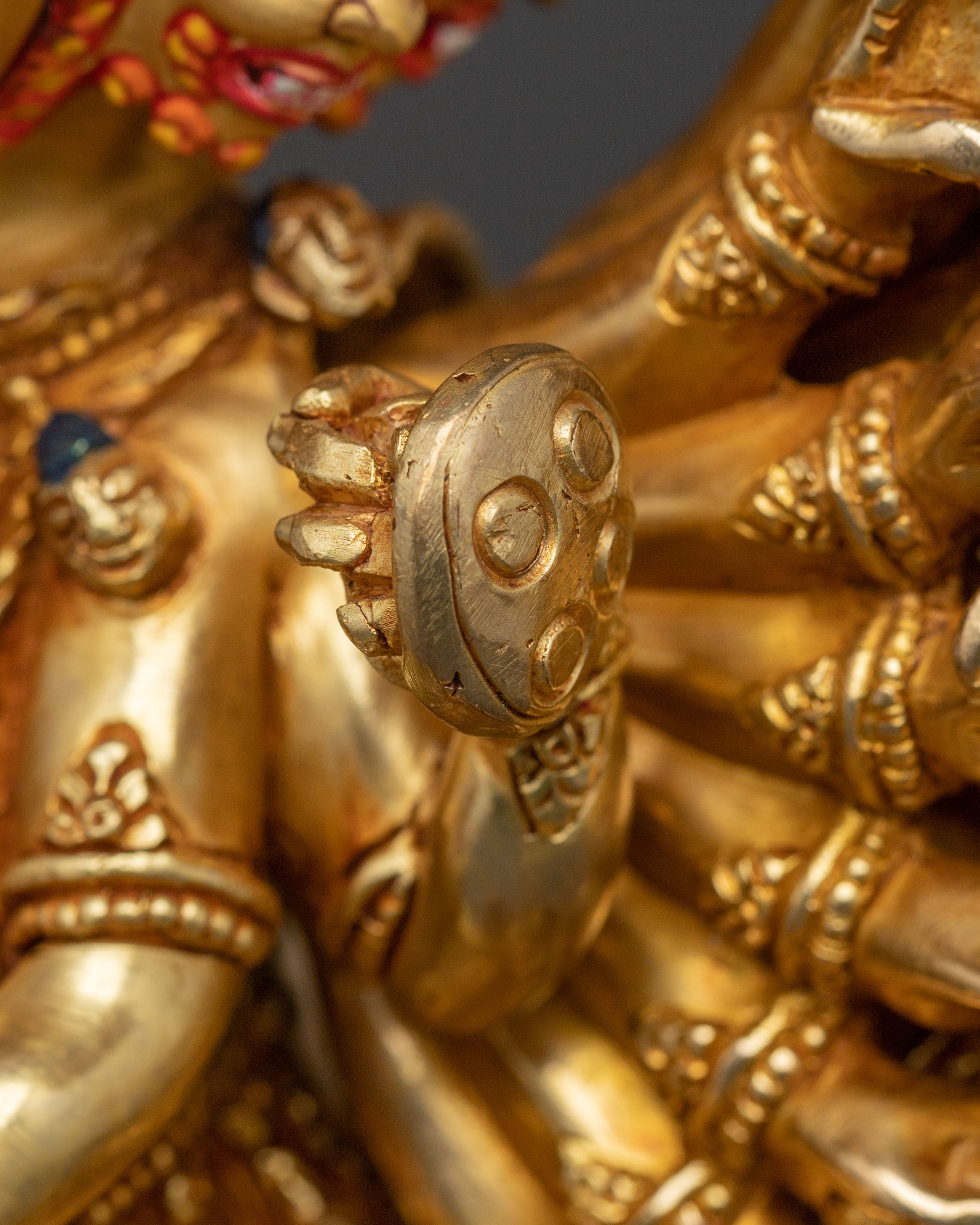 Yamantaka Buddhist Wrathful Deity Statue | 24K Gold Gilded