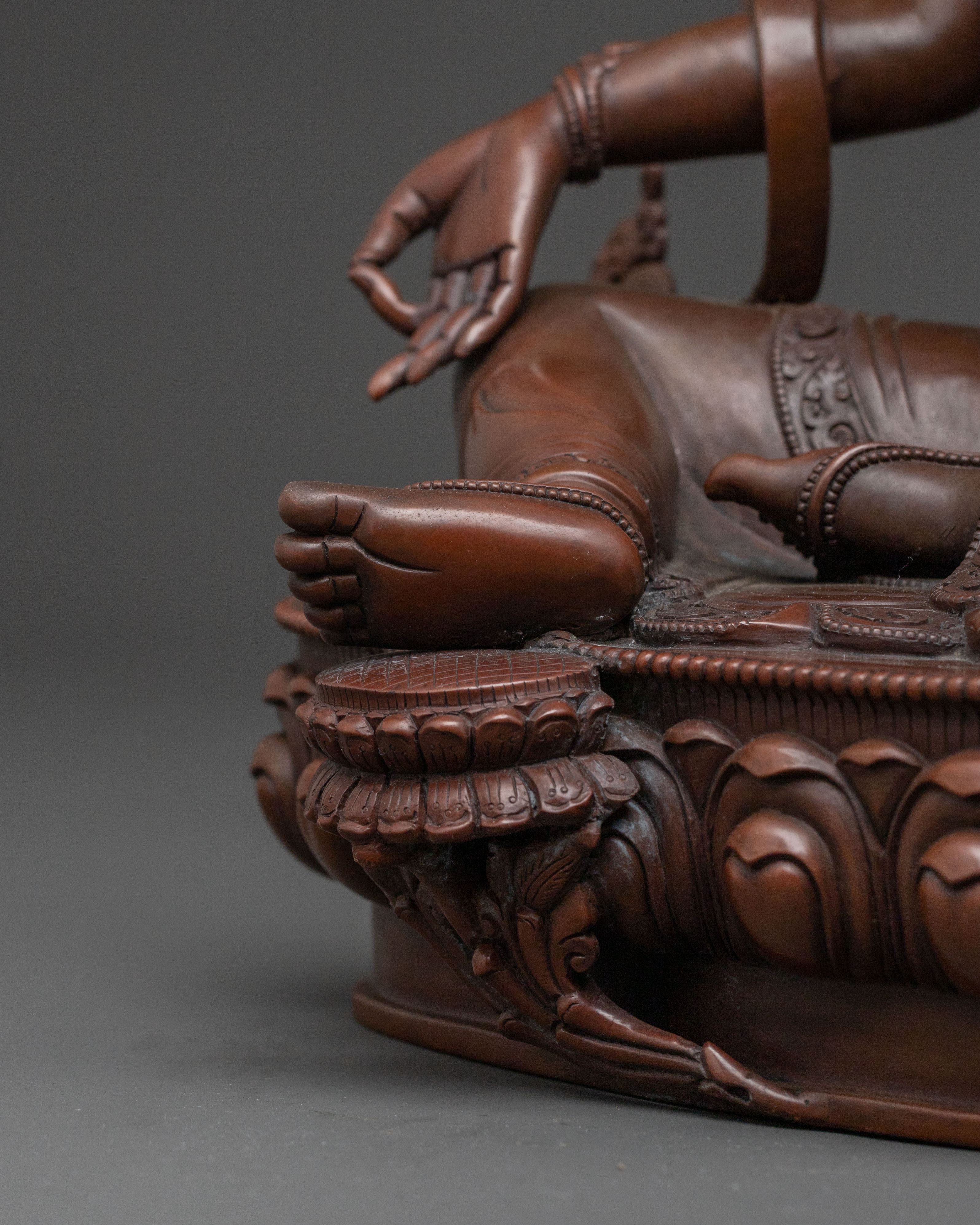 Handcrafted Copper Statue of Green Tara