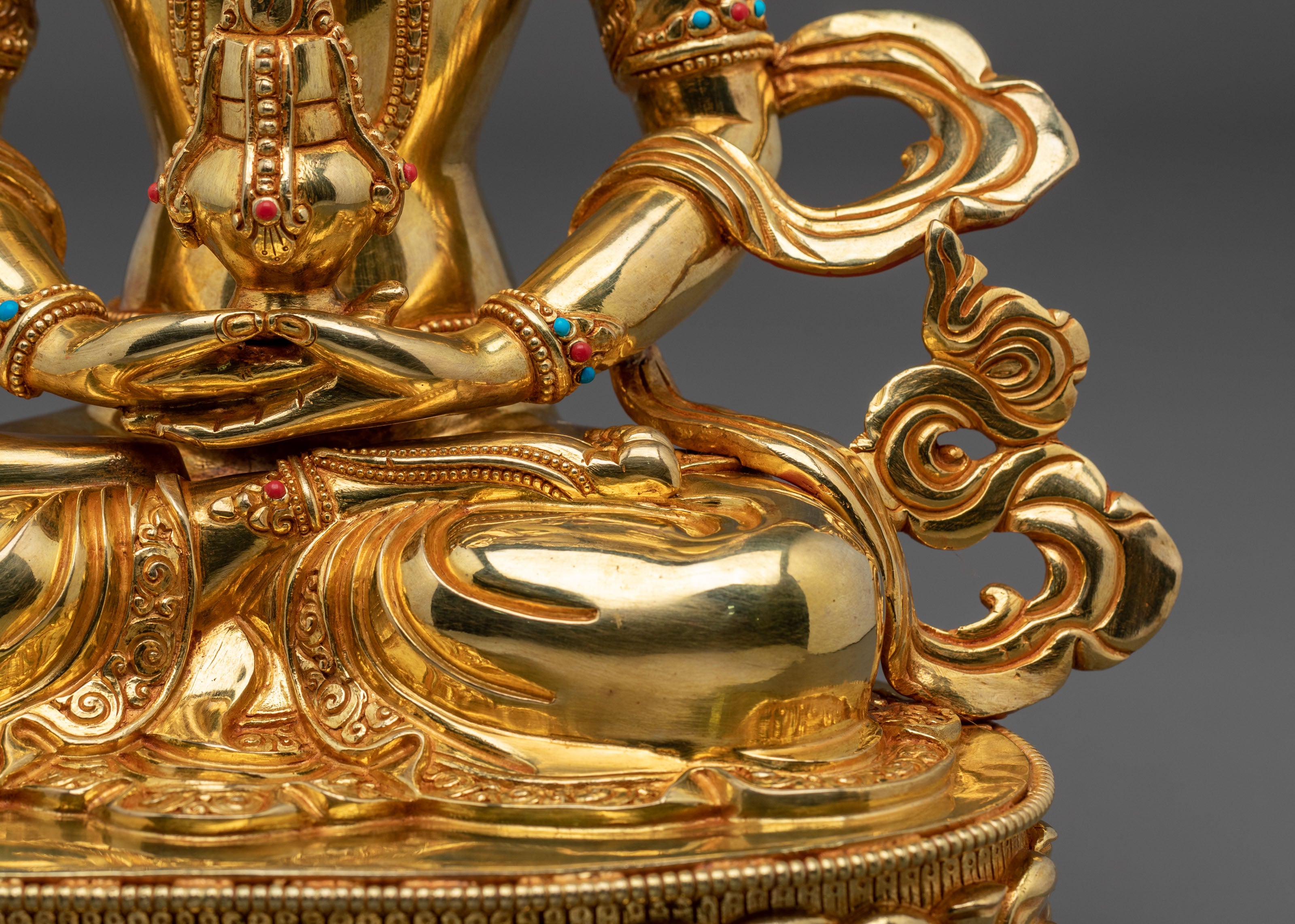 Amitayus Buddha Statue | 24K Gold Gilded Figurine