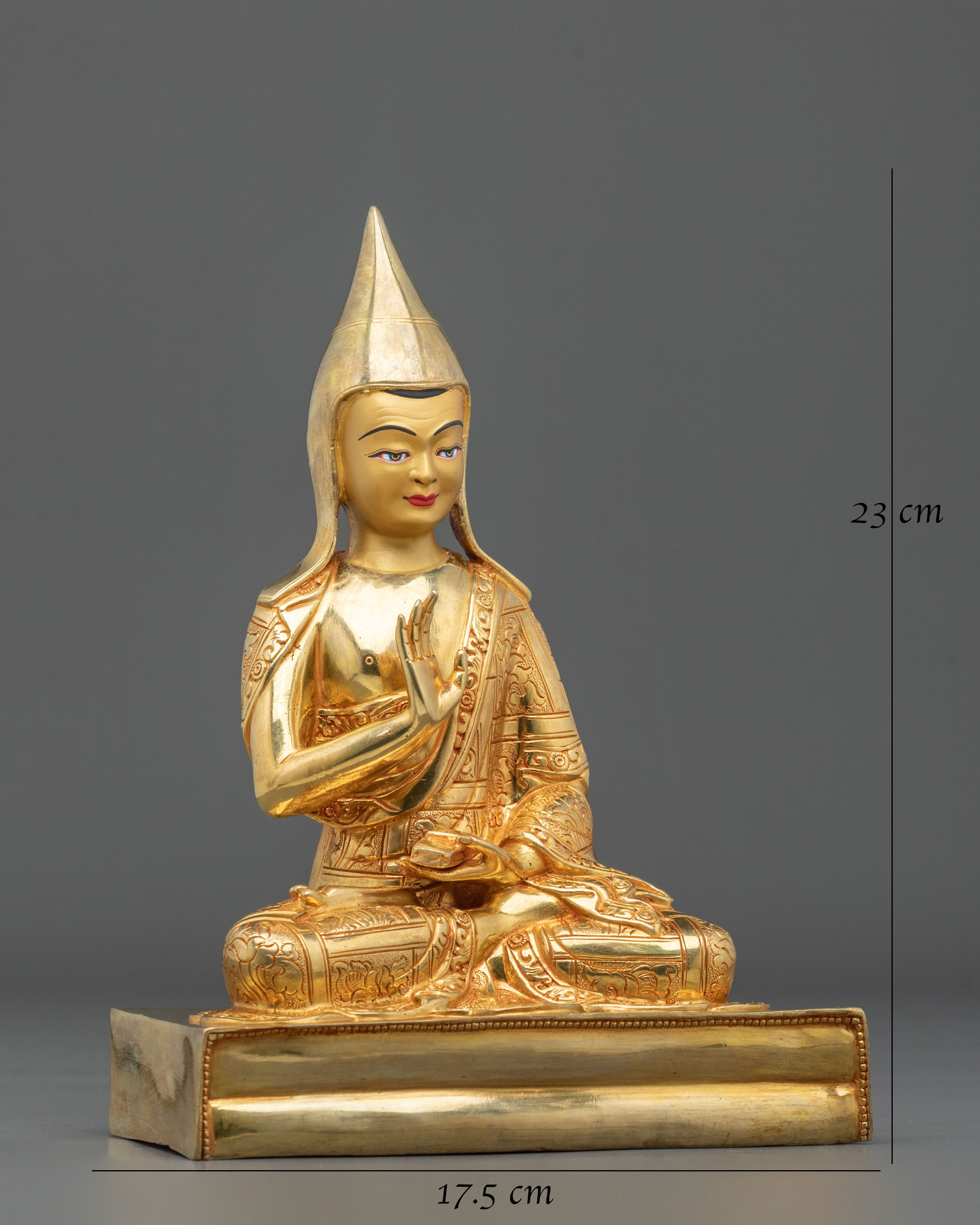 Santarakshita Statue | 24K Gold Gilded Figurine