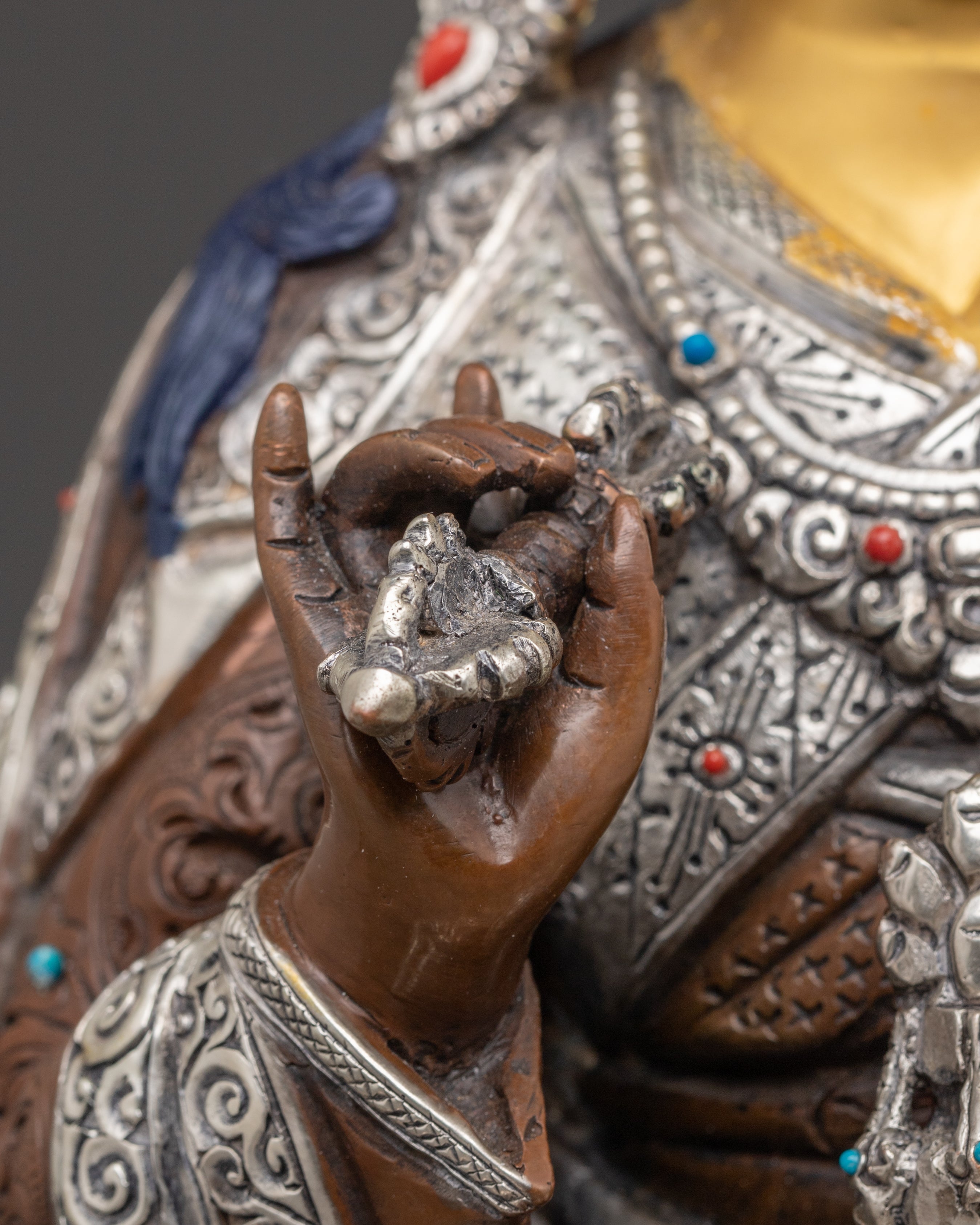 Oxidized Copper Statue of Guru Tsoyke Dorje | Traditional Artwork