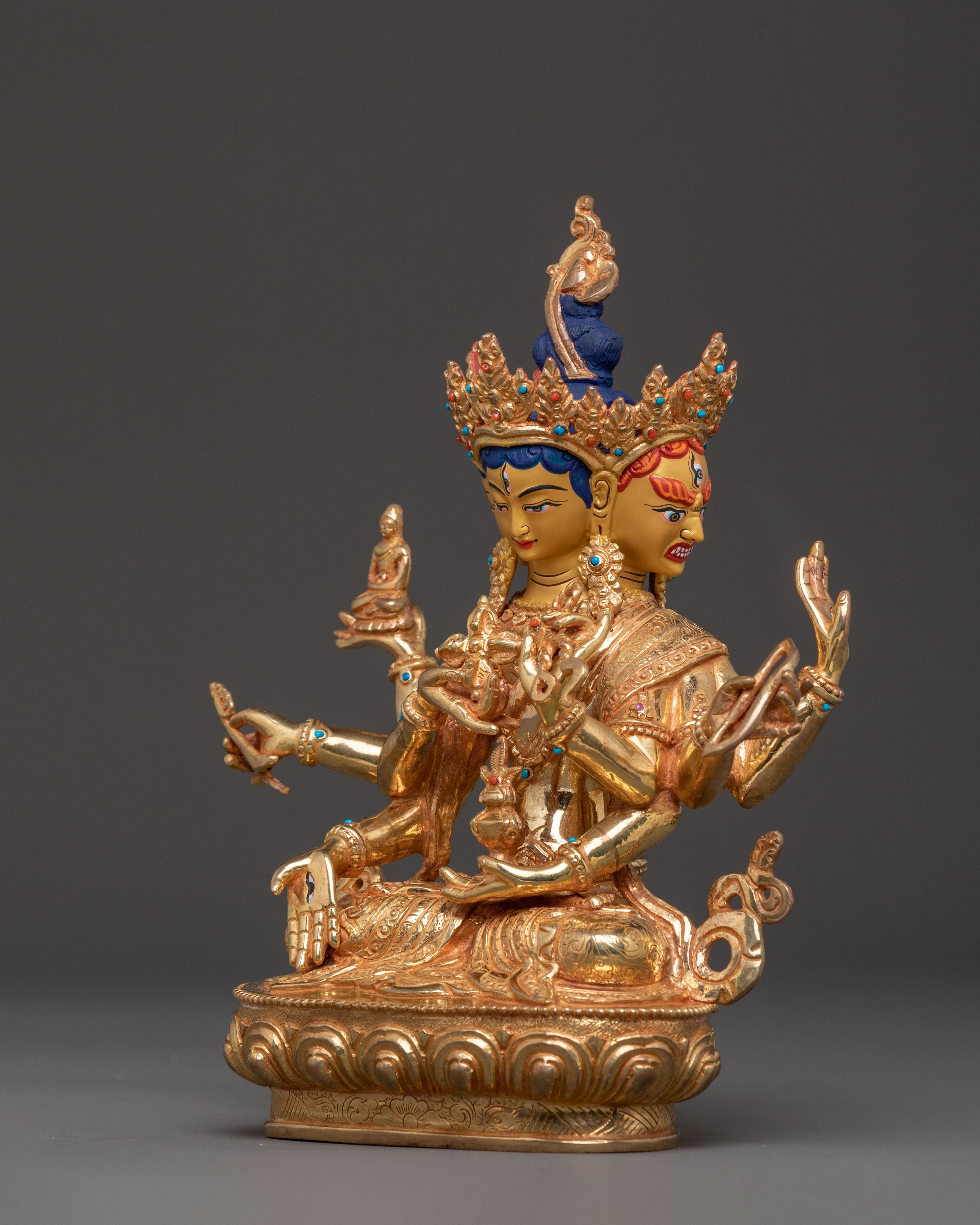Three Face Nagyalma Statue | Tibetan Longevity Goddess