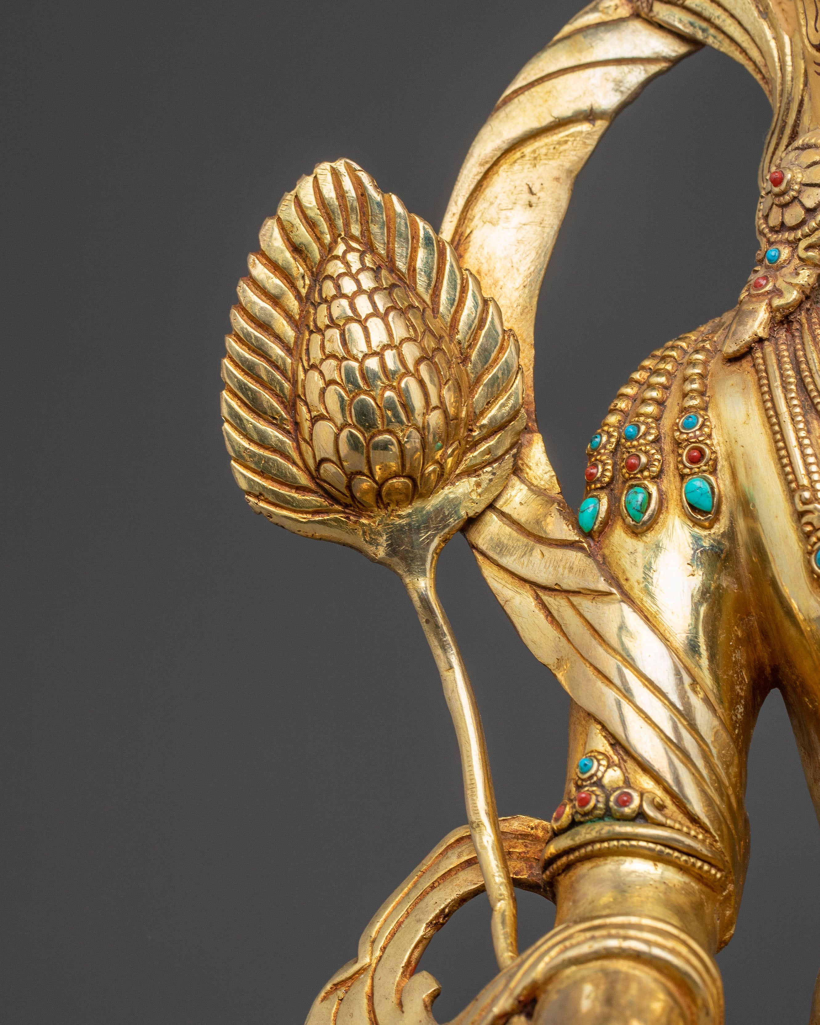 Handmade Kshitigarbha Golden Statue | Guardian of the Underworld