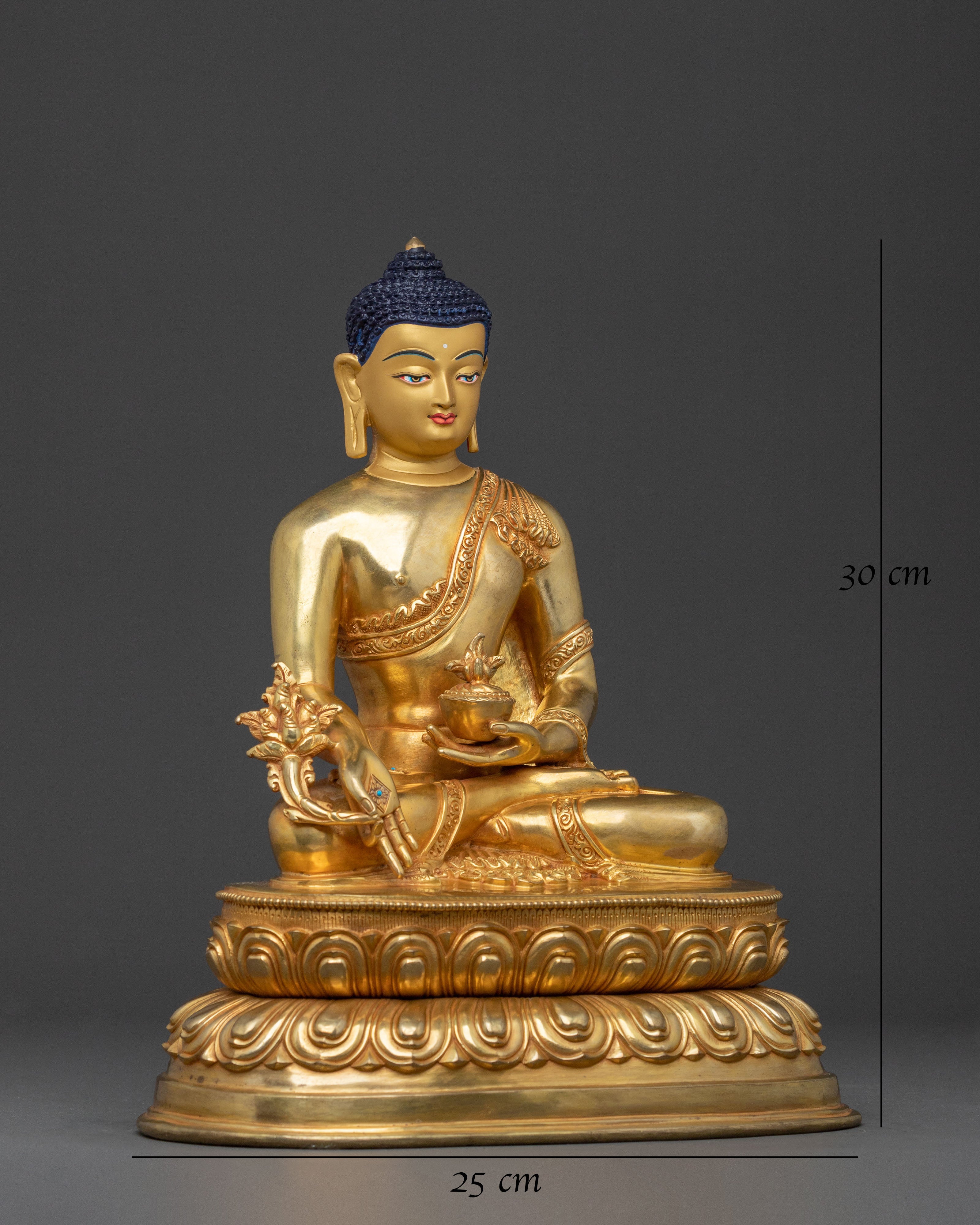 Medicine Buddha Statue | 24k Gold Gilded Serenity