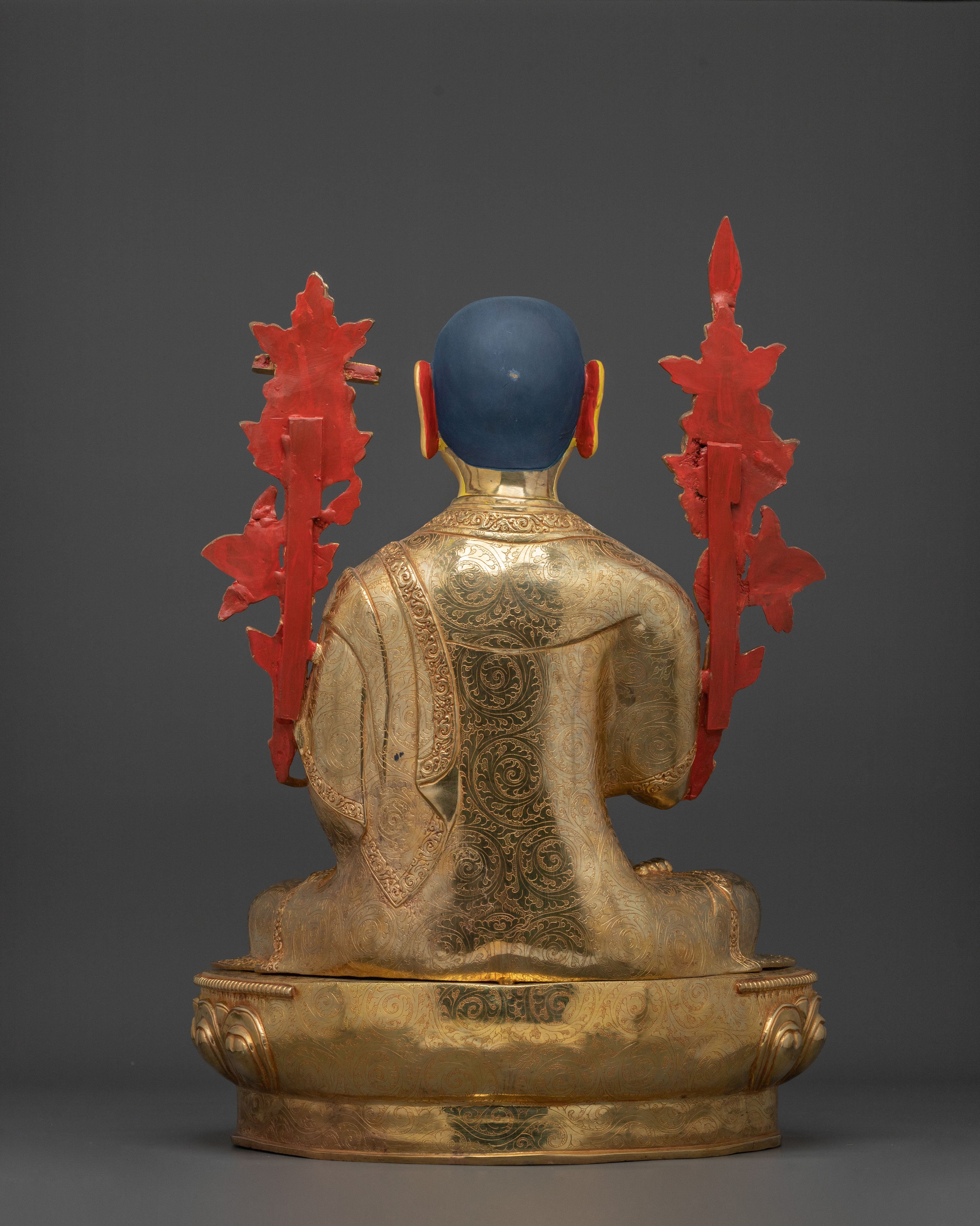 Tsongkhapa with Disciples Golden Statue Set | Buddhist Sculpture for Wisdom