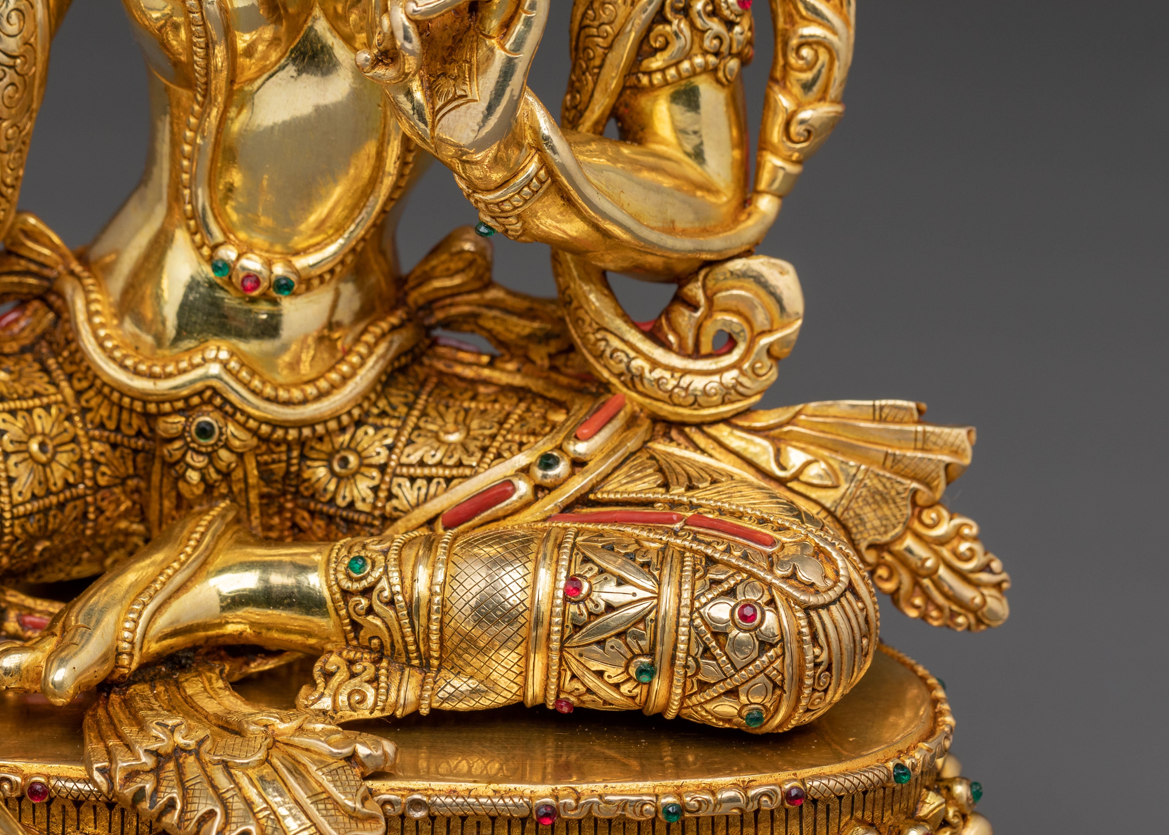 Green Tara Statue Liberator of Suffering | Hand-Gilded Elegance
