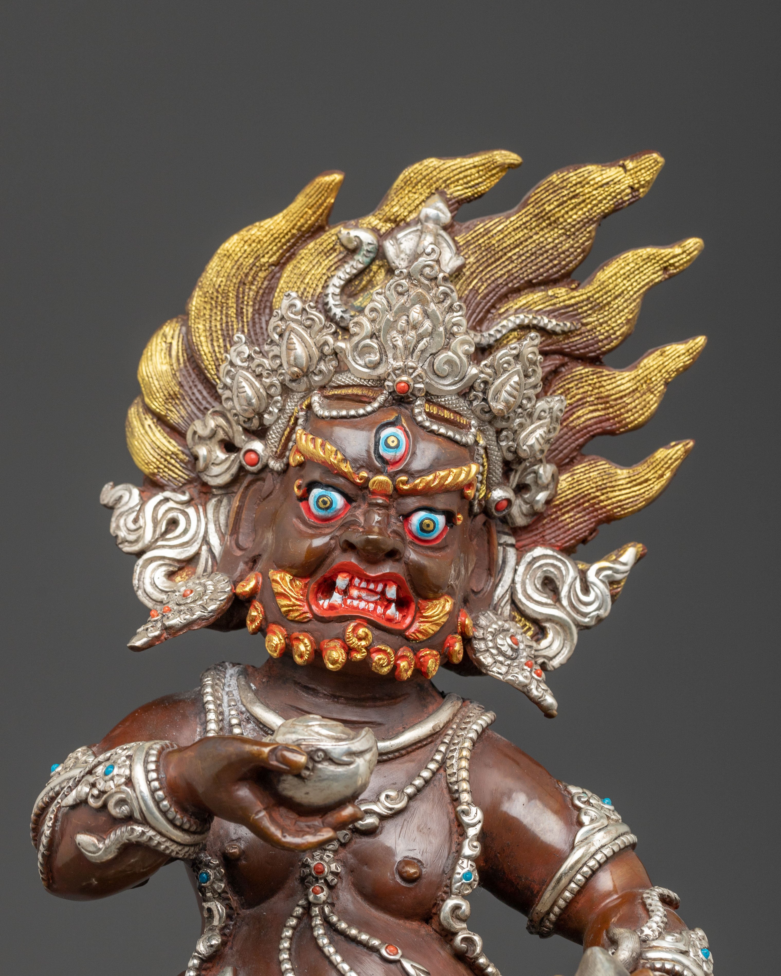 Black Dzambhala Copper Statue: Prosperity God